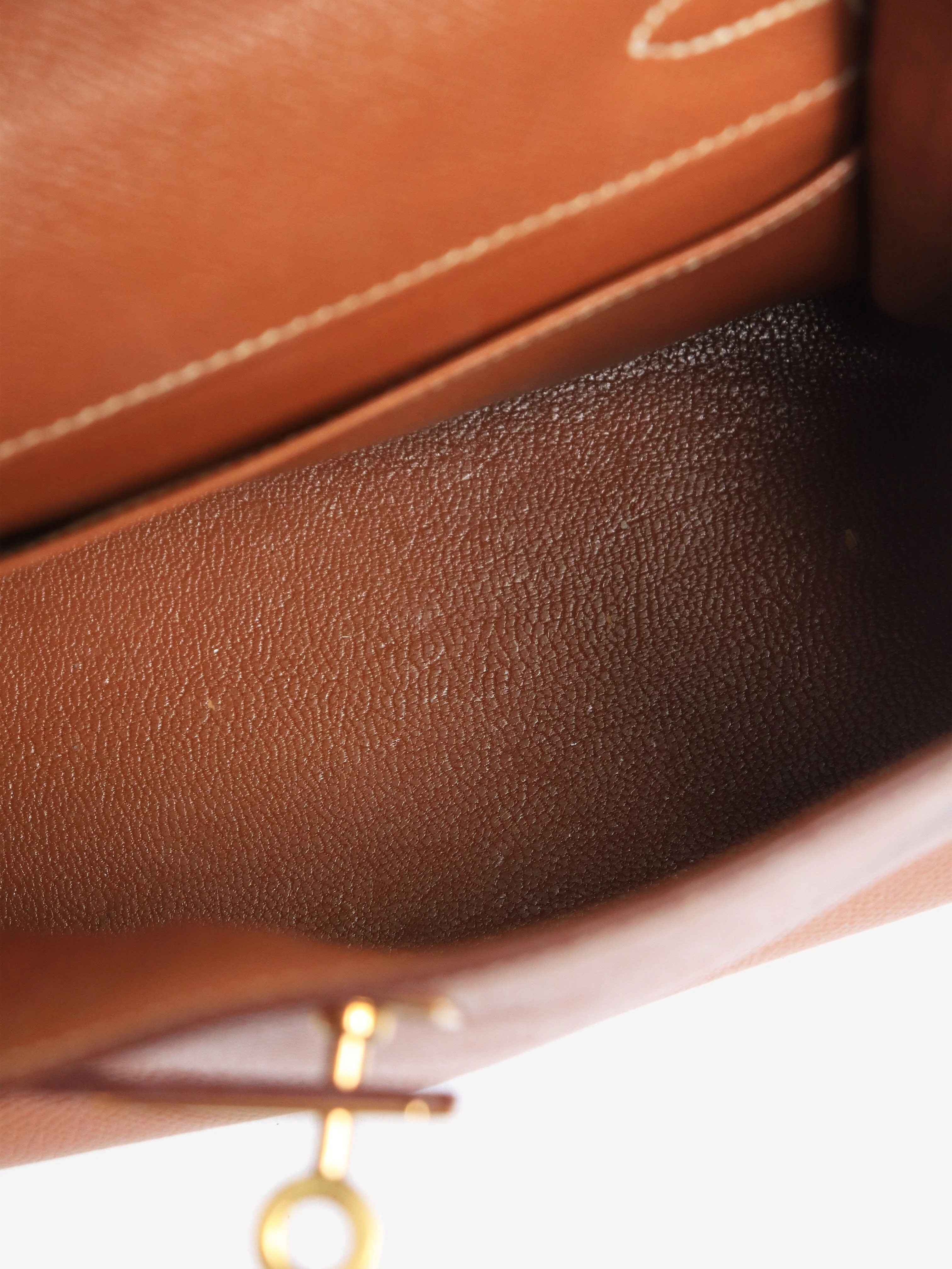 Gold vintage 1992 mini Kelly 20 bag in Clemence leather - Image 9