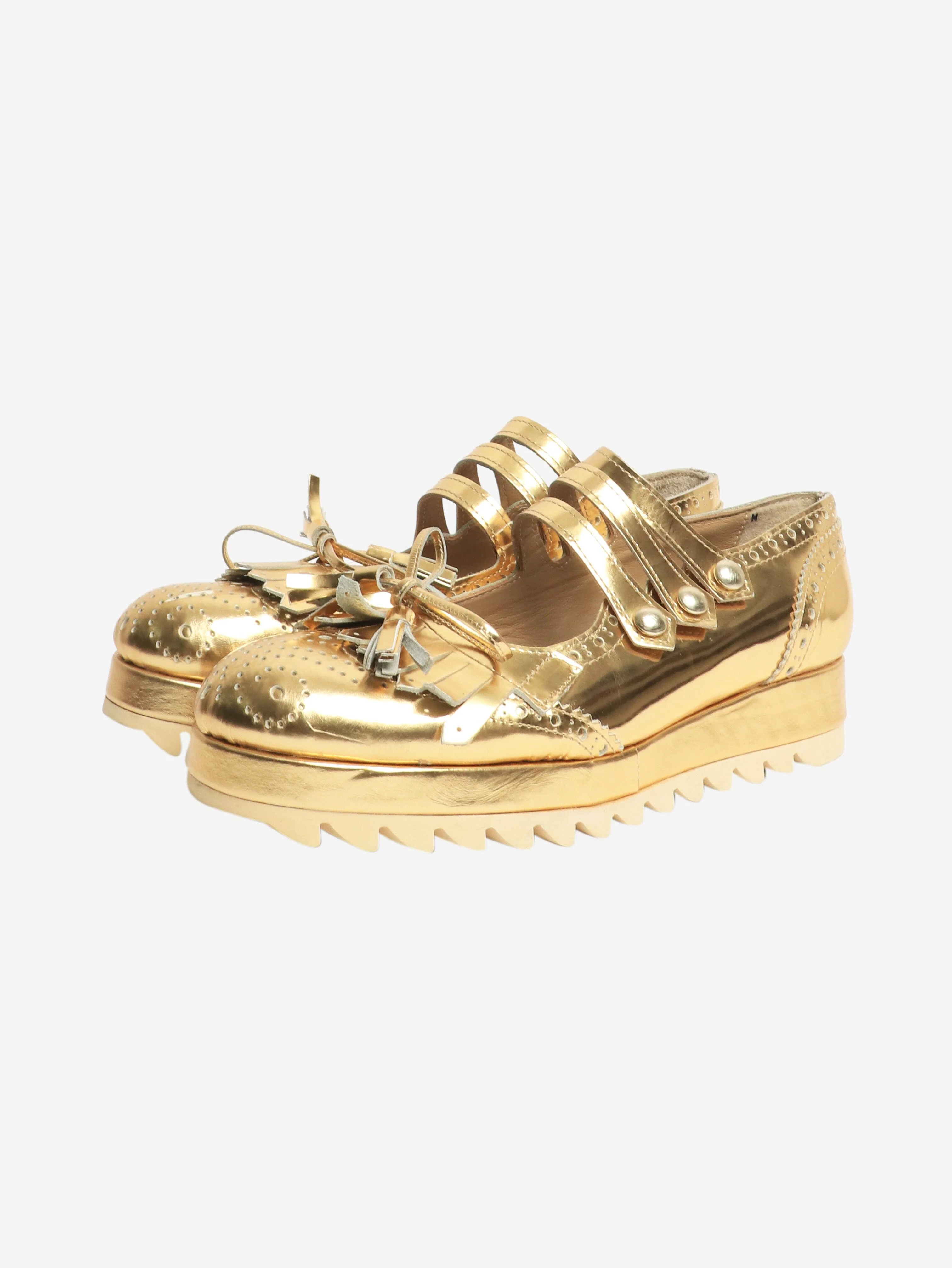 Gold fringed platform shoes - size EU 40 - Image 2