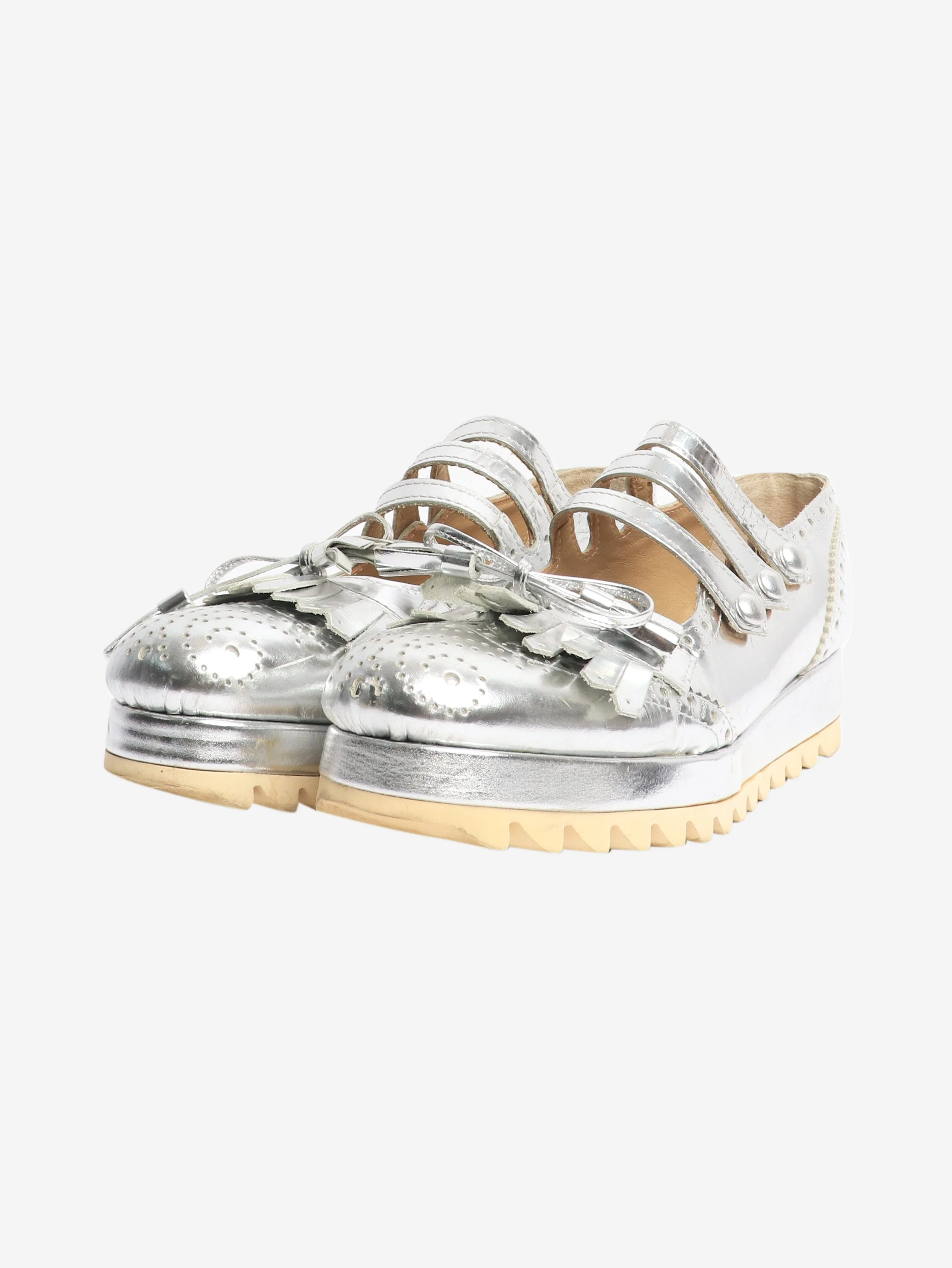 Silver fringed platform shoes - size EU 40 - Image 2