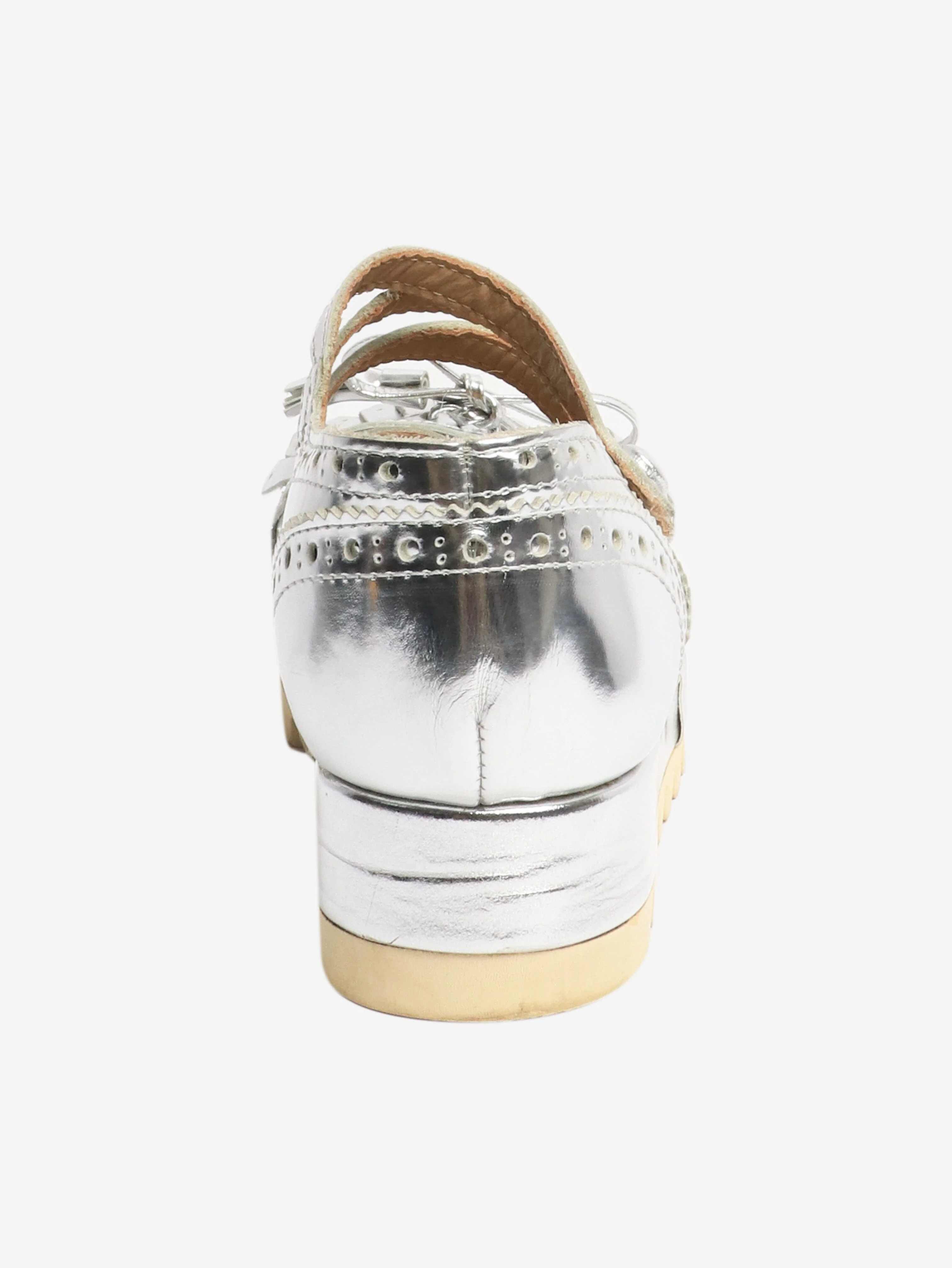 Silver fringed platform shoes - size EU 40 - Image 3