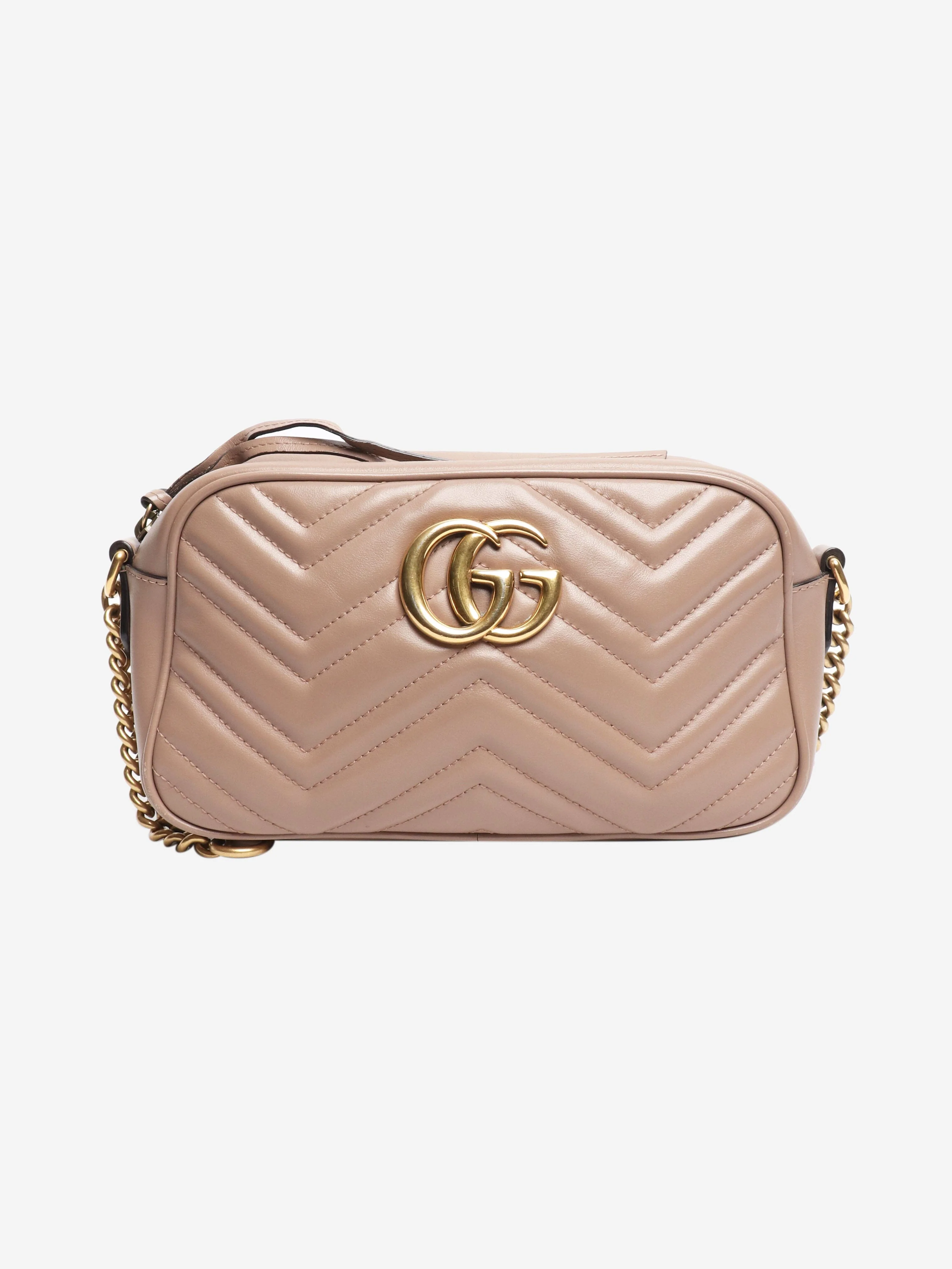 Taupe GG Marmont leather bag