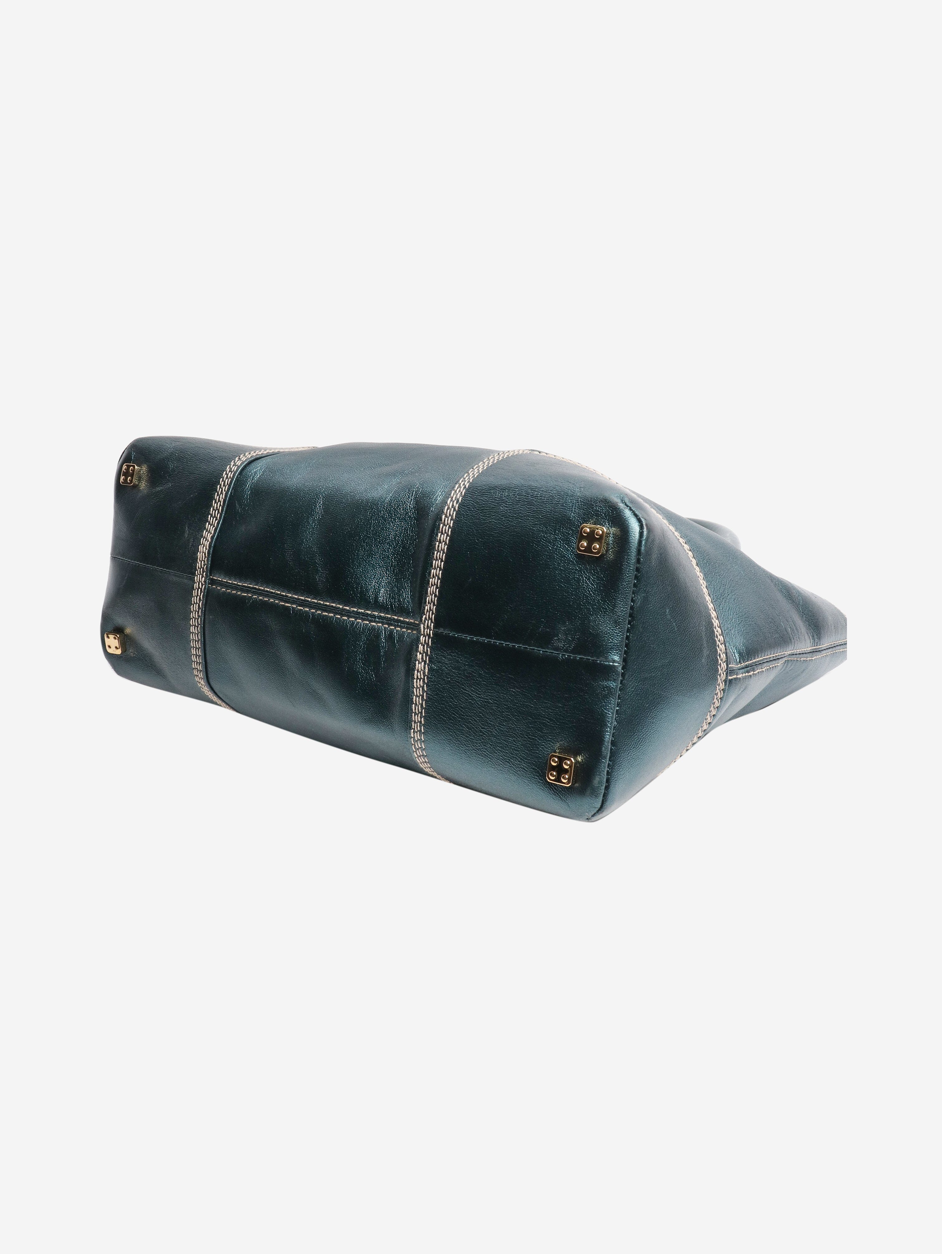 Teal metallic Anagram tote - Image 4