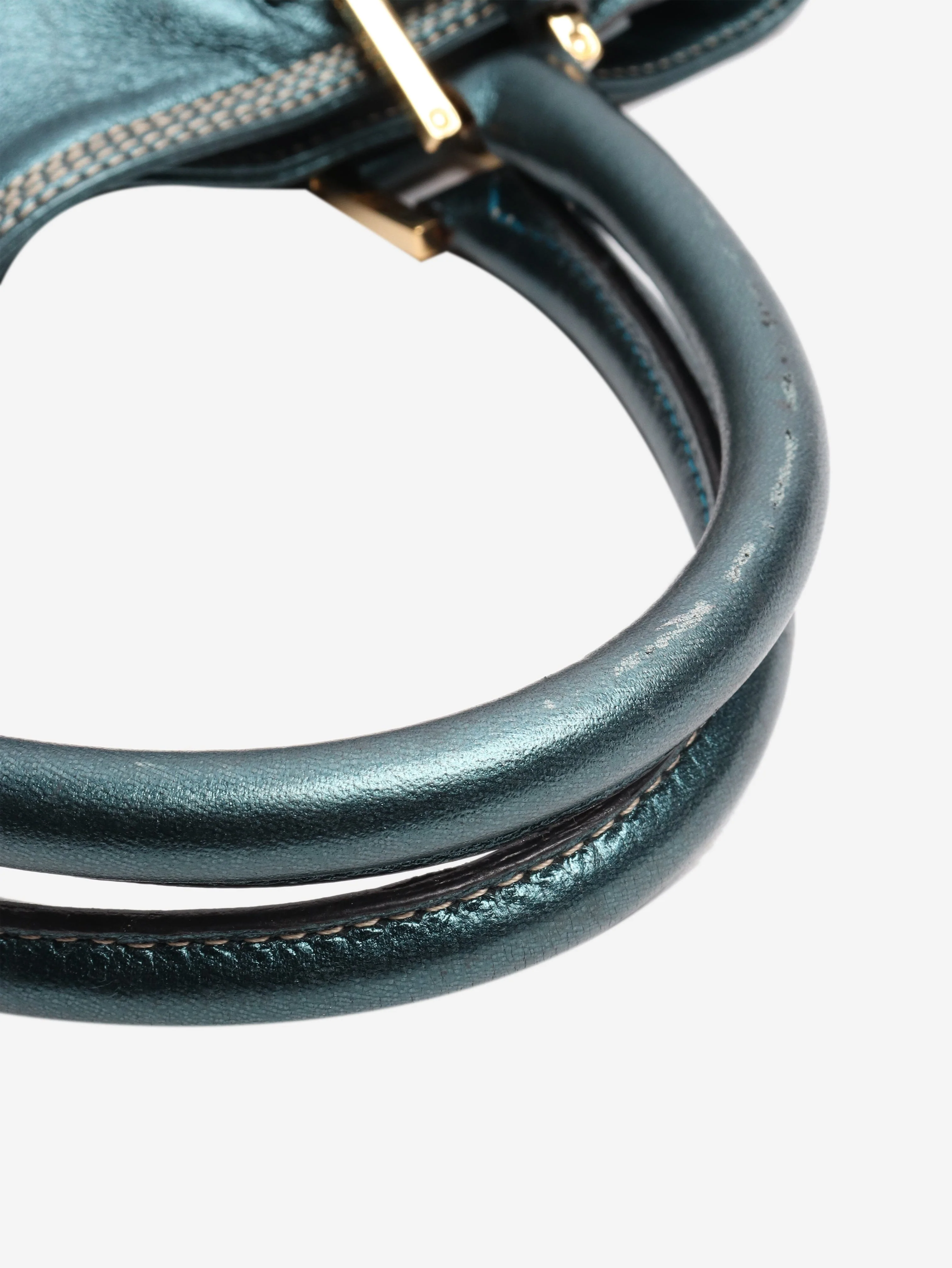 Teal metallic Anagram tote - Image 5