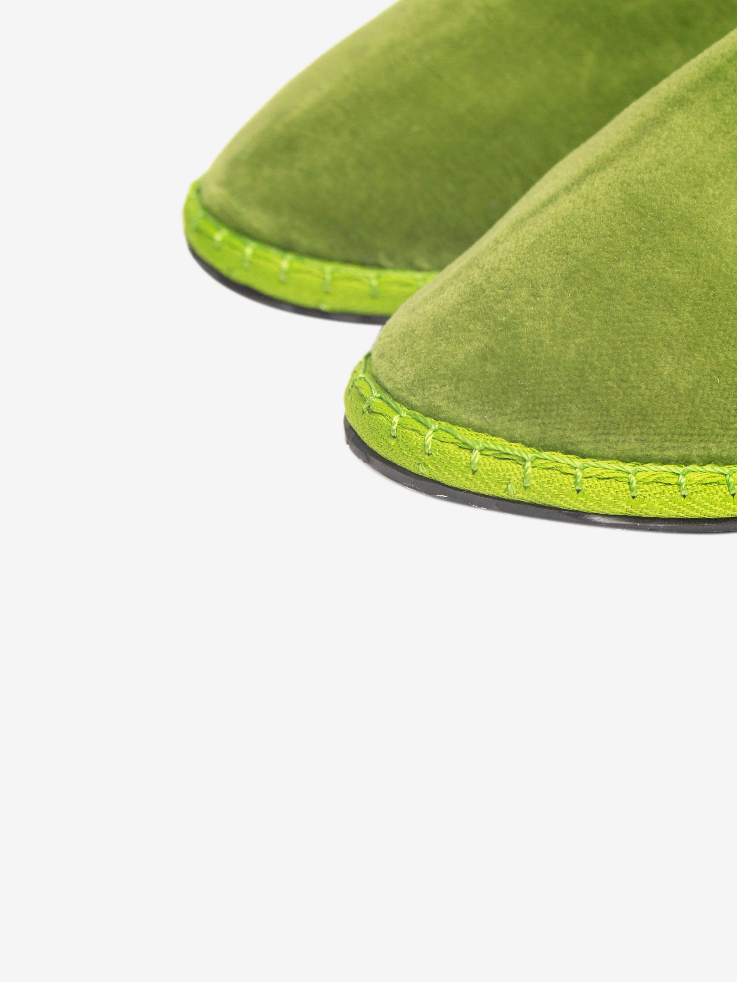 Green velvet slippers - size EU 38 - Image 4