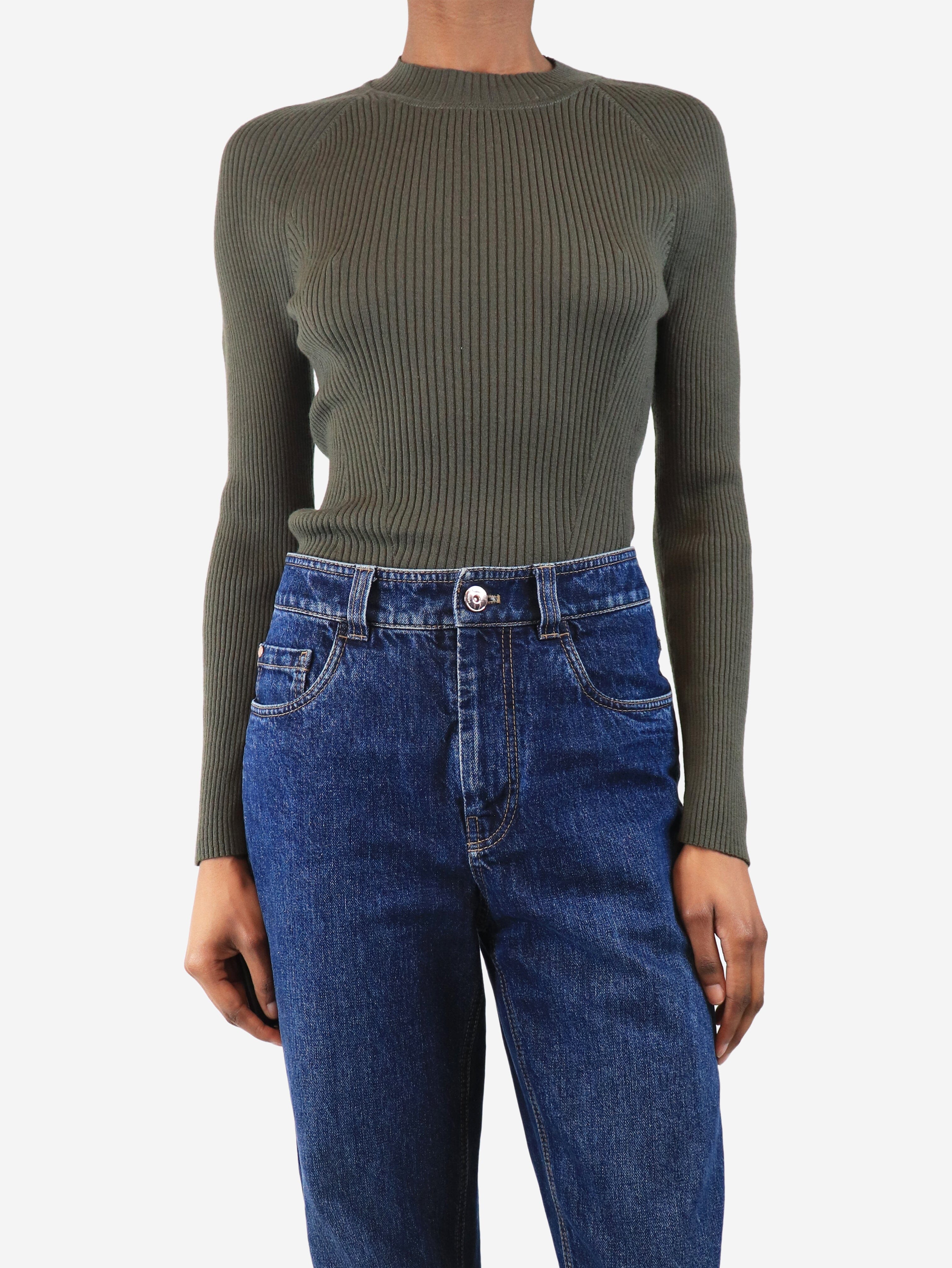 Green wool roll-neck jumper - size XS - Image 3