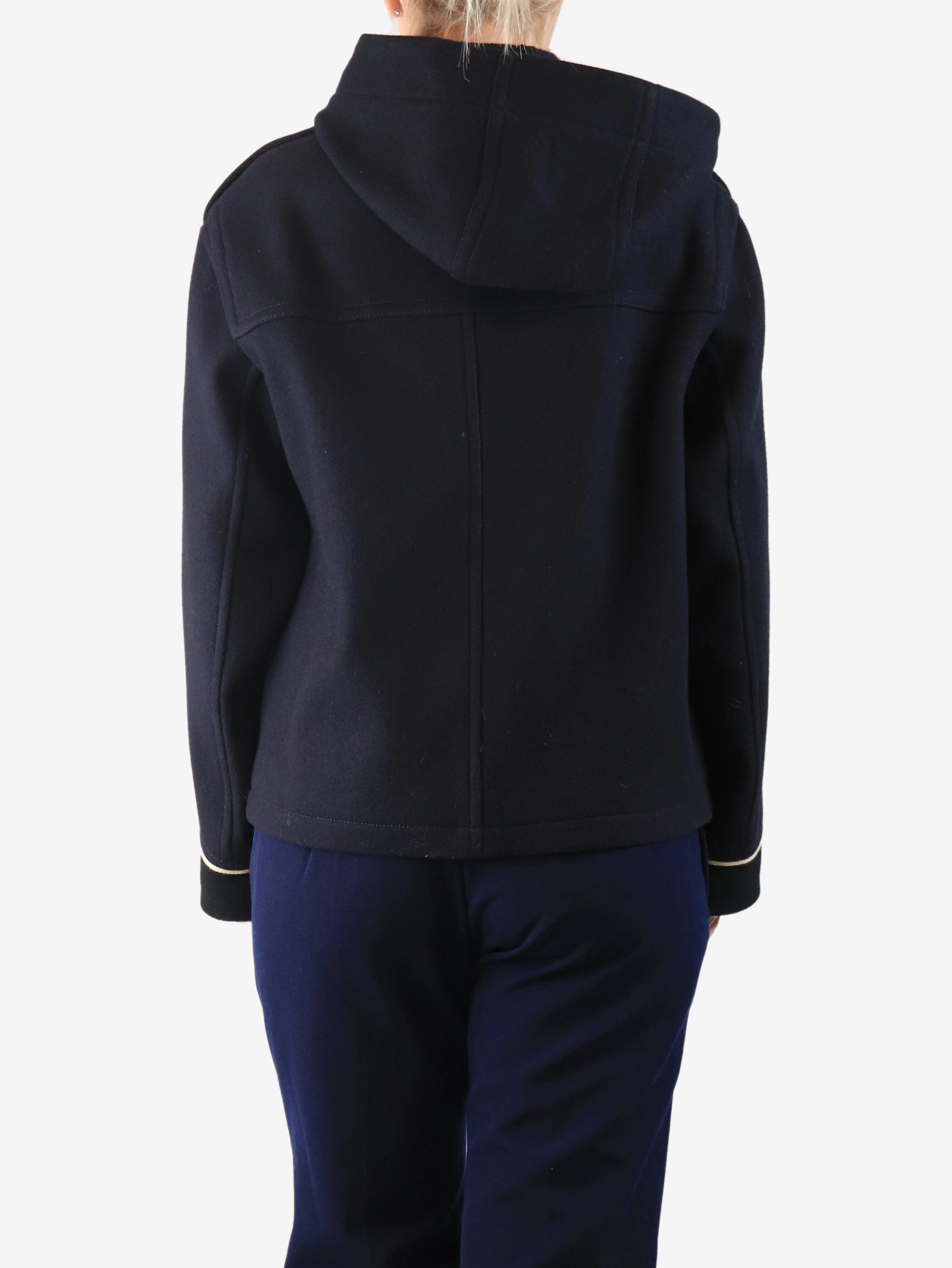 Navy hooded duffle peacoat - size UK 8 - Image 2