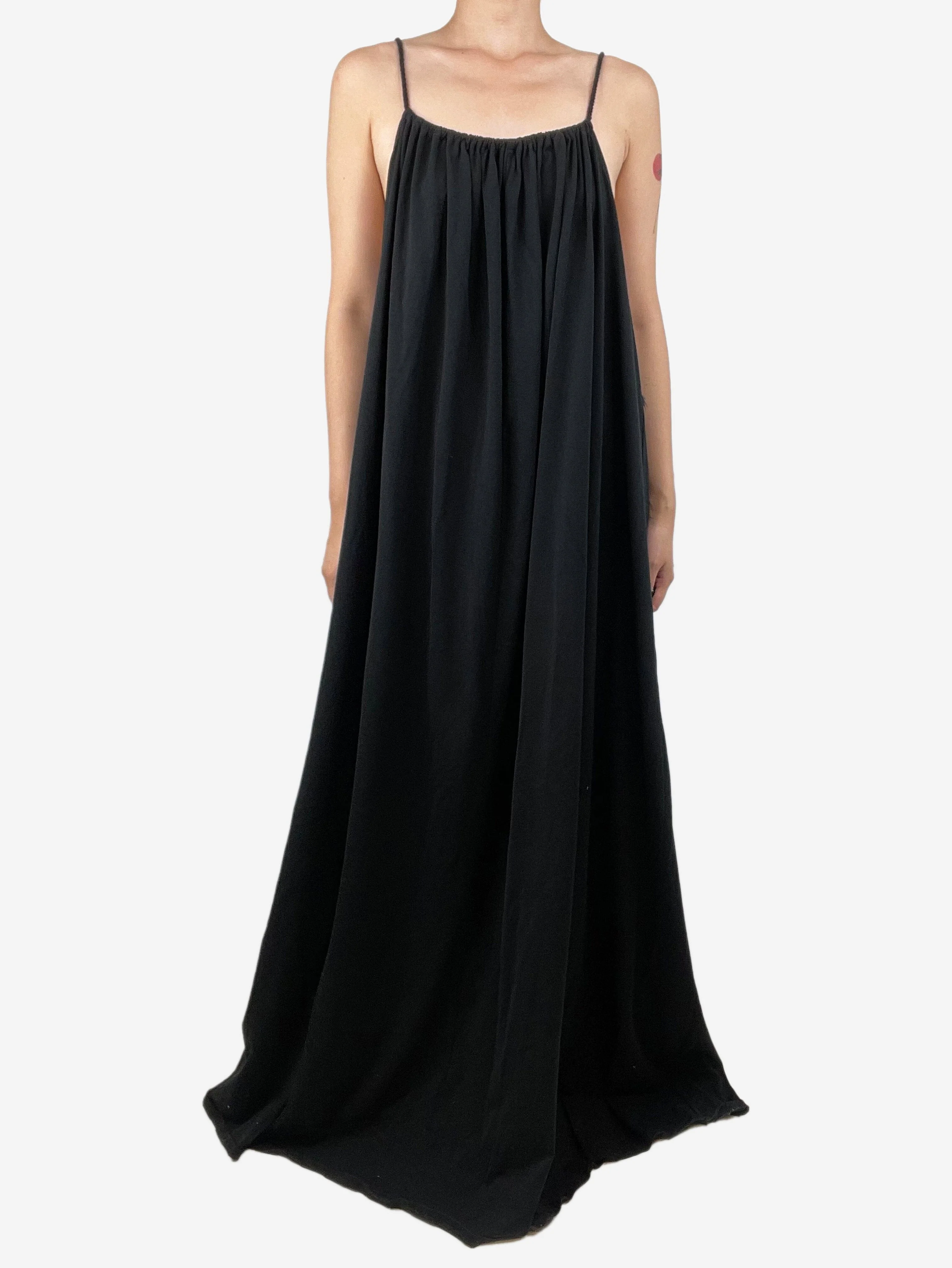 Black cotton maxi dress - size L