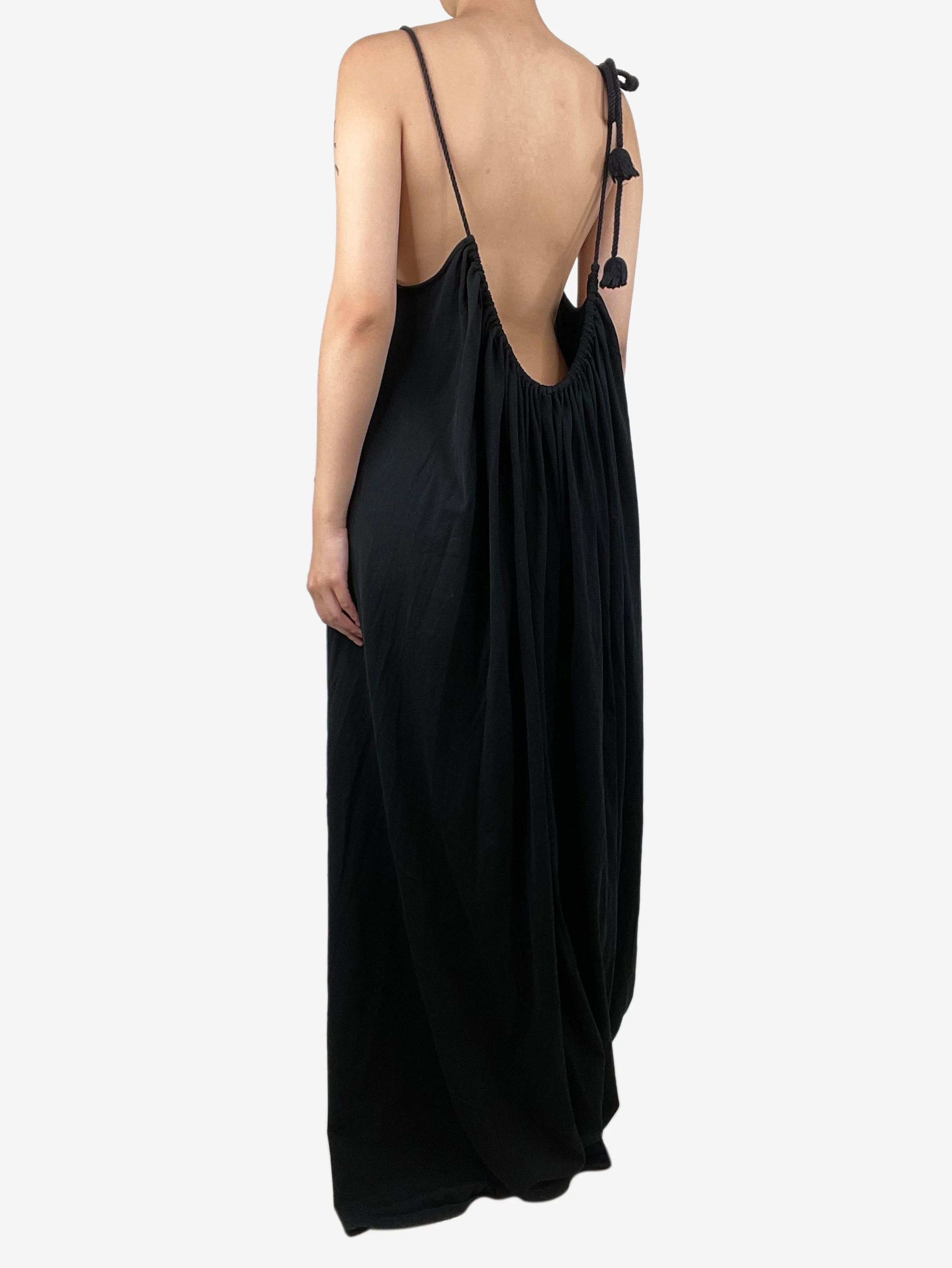 Black cotton maxi dress - size L - Image 2