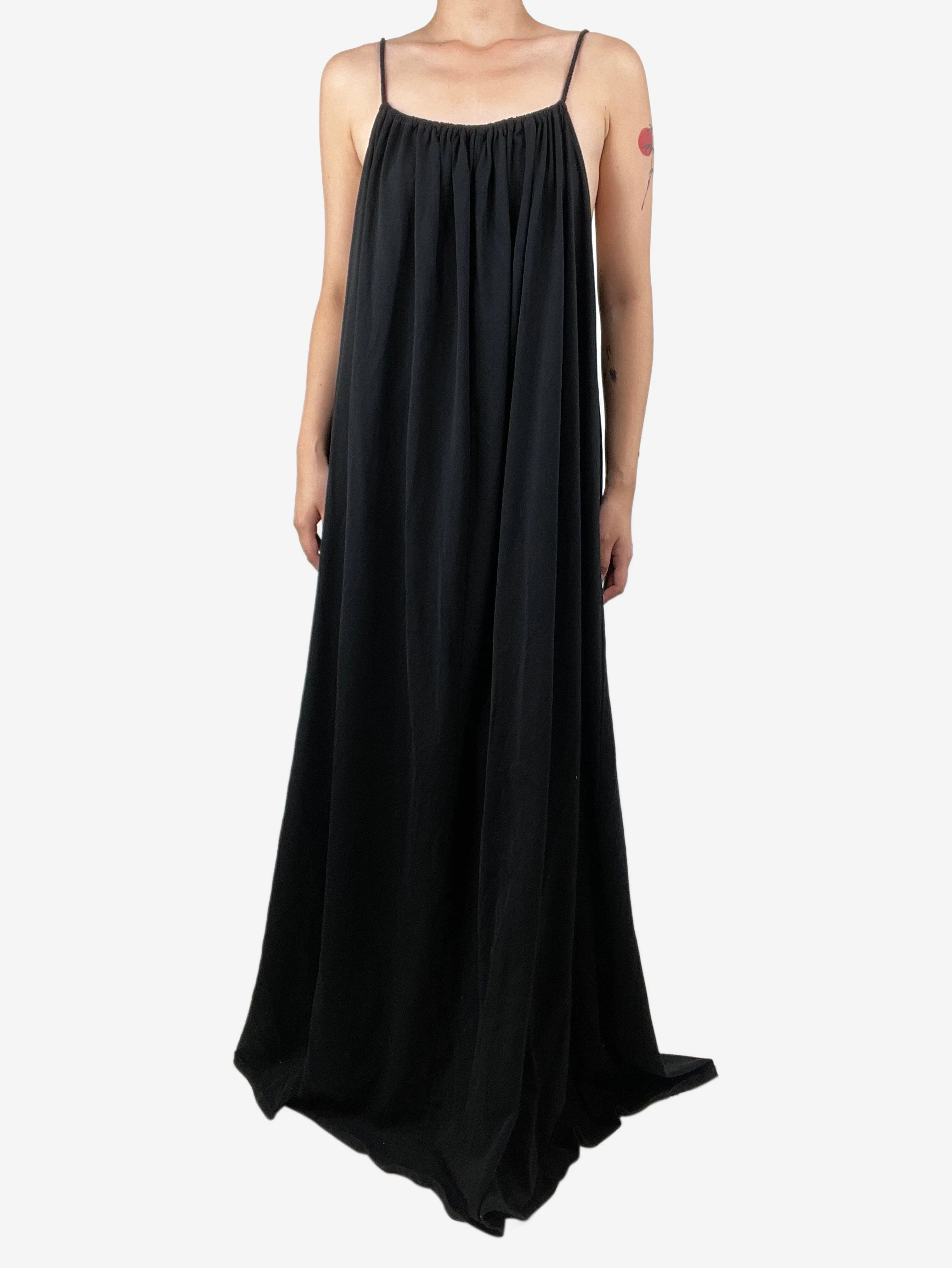 Black cotton maxi dress - size L - Image 3