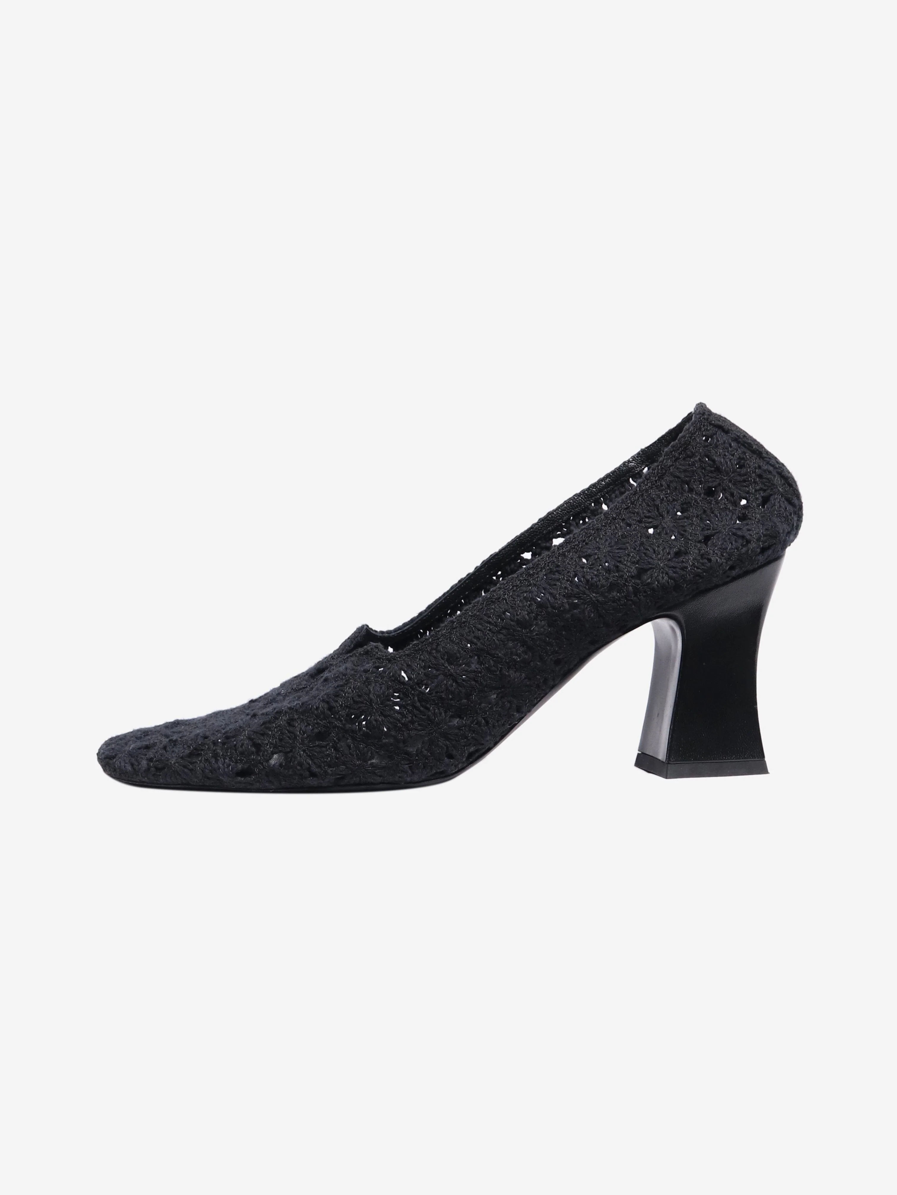 Black crocheted pumps - size EU 40