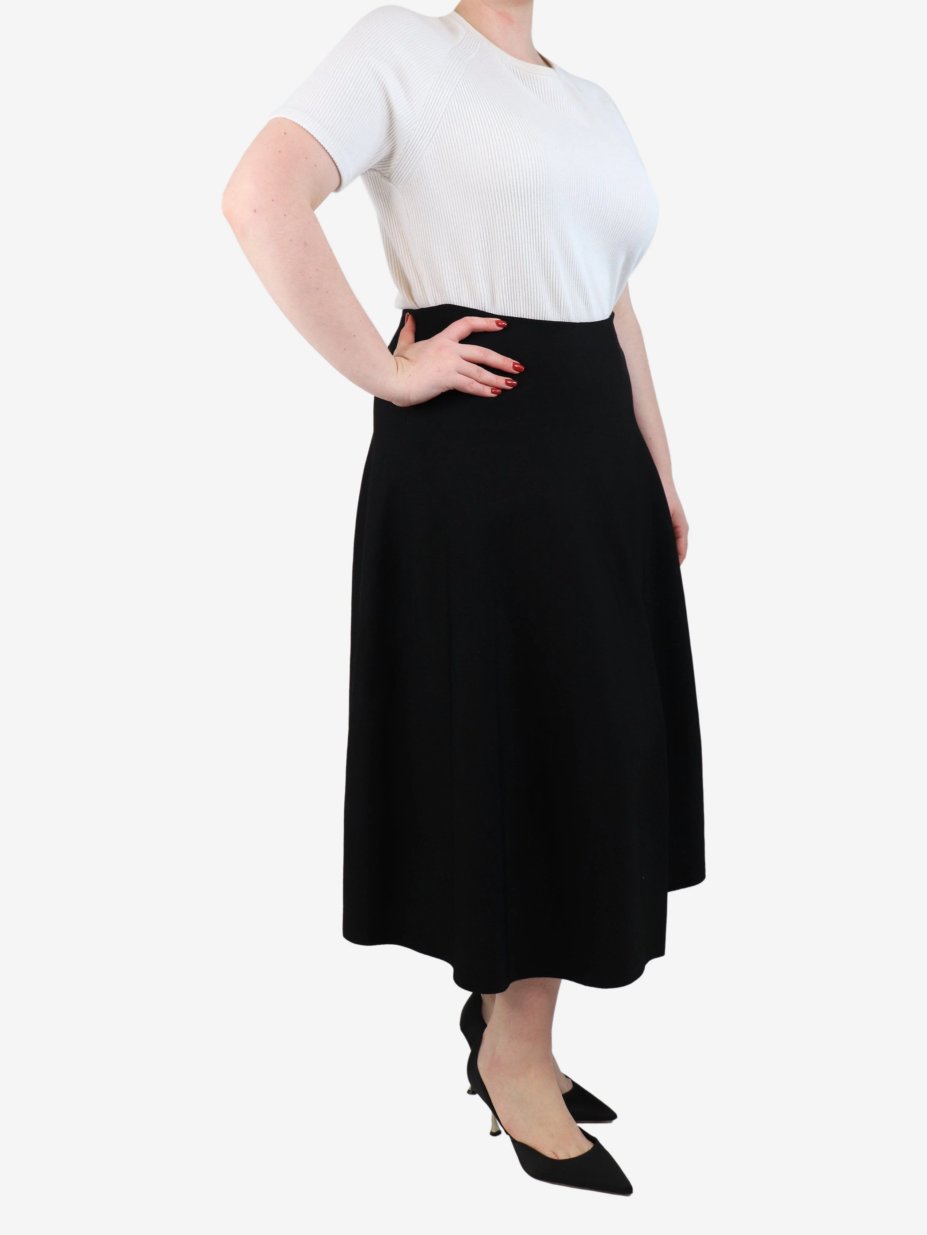 Black pleated midi skirt - size XL - Image 2