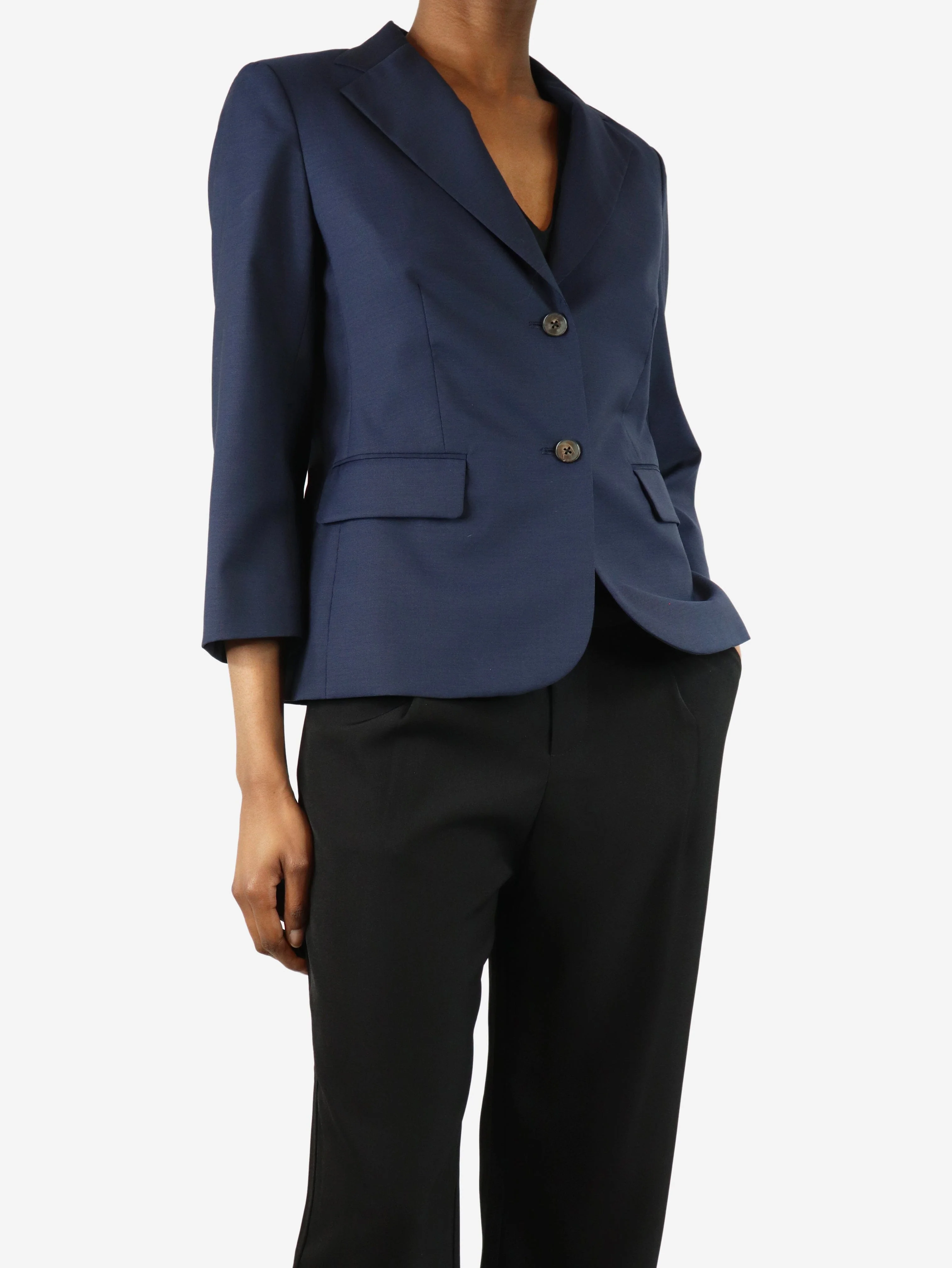 Blue wool blazer - size UK 10 - Image 3