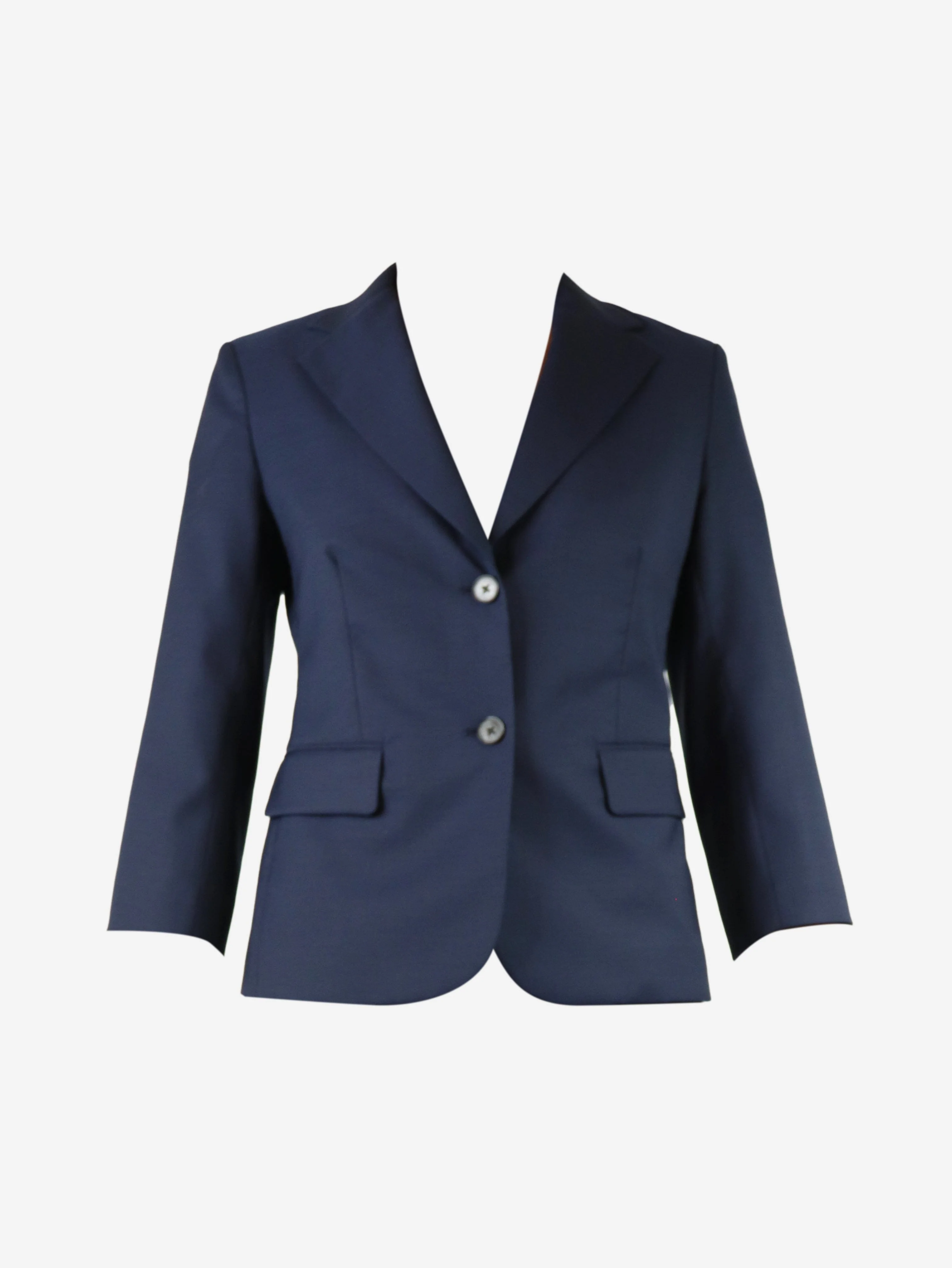 Blue wool blazer - size UK 10 - Image 5