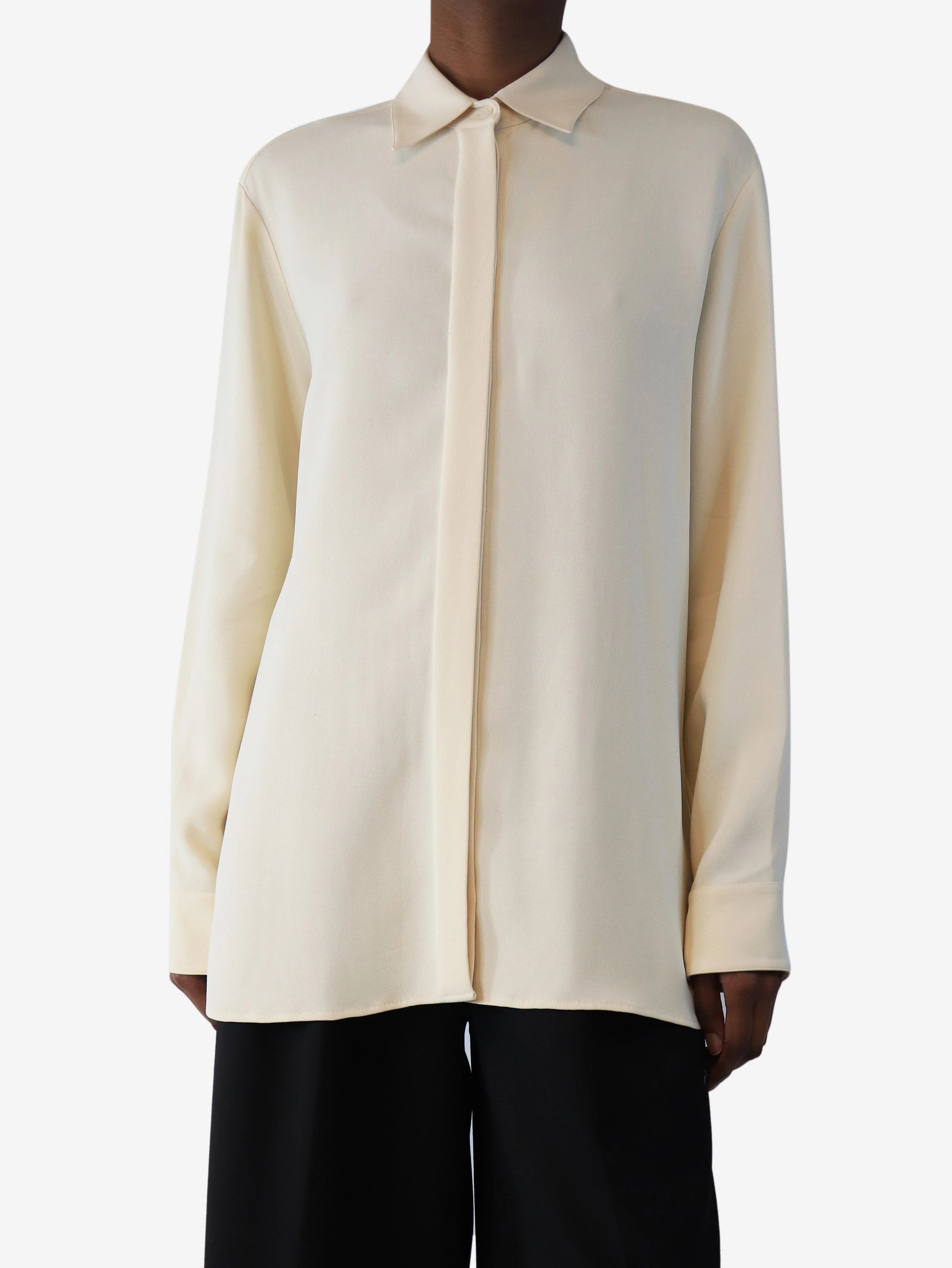 Cream long sleeved shirt - size XS