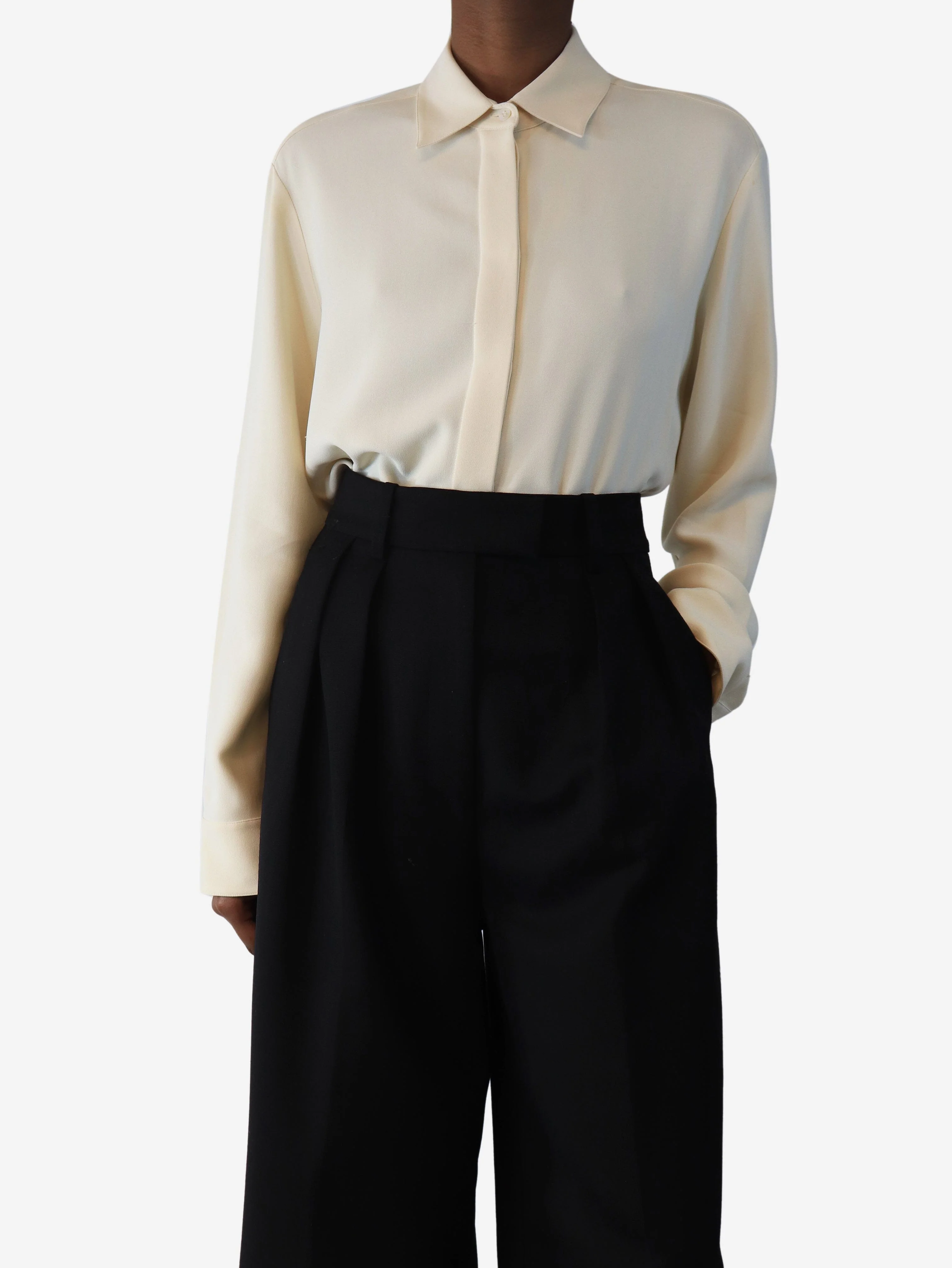 Cream long sleeved shirt - size XS - Image 3