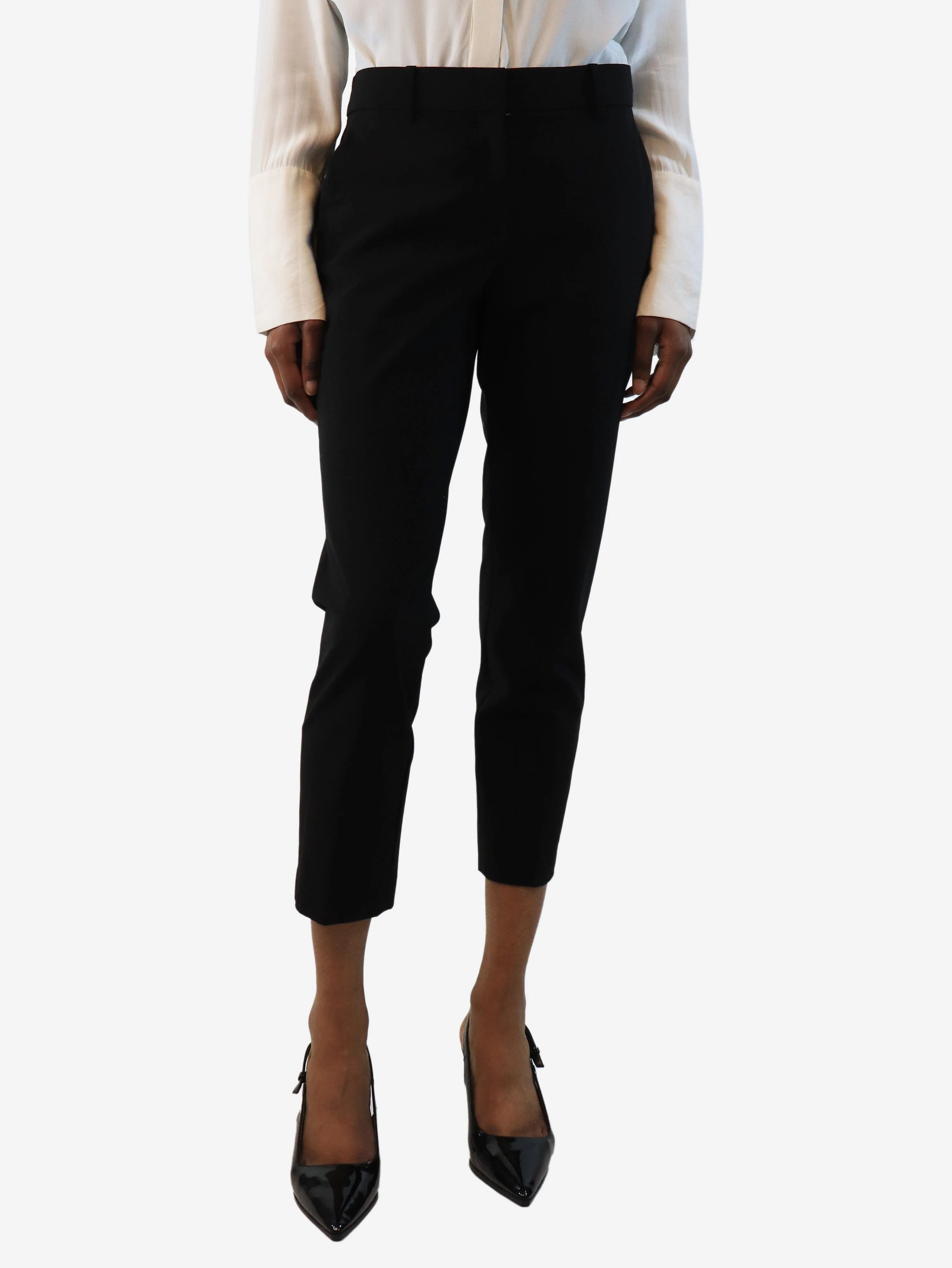 Black wool trousers - size UK 6