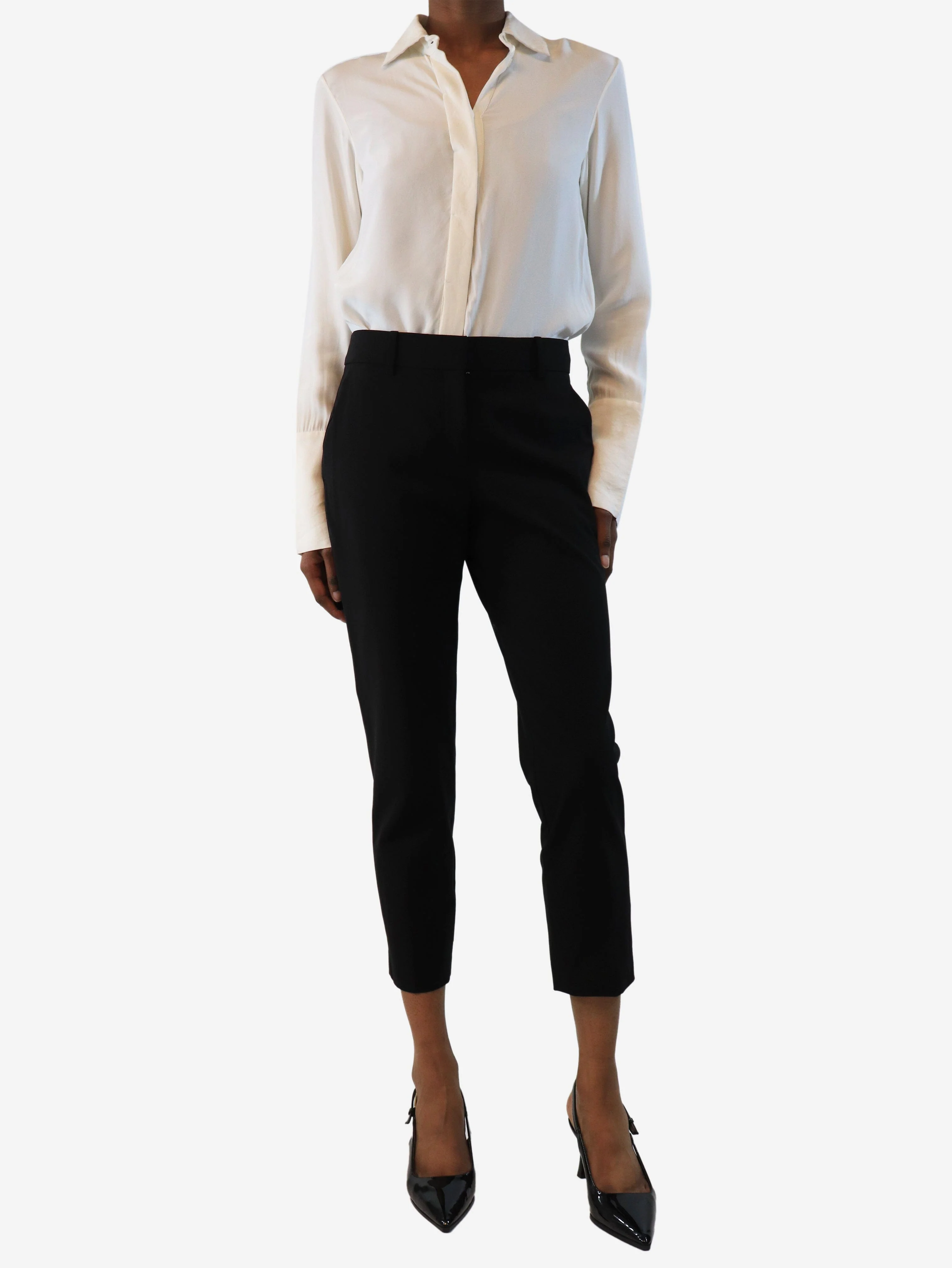 Black wool trousers - size UK 6 - Image 2