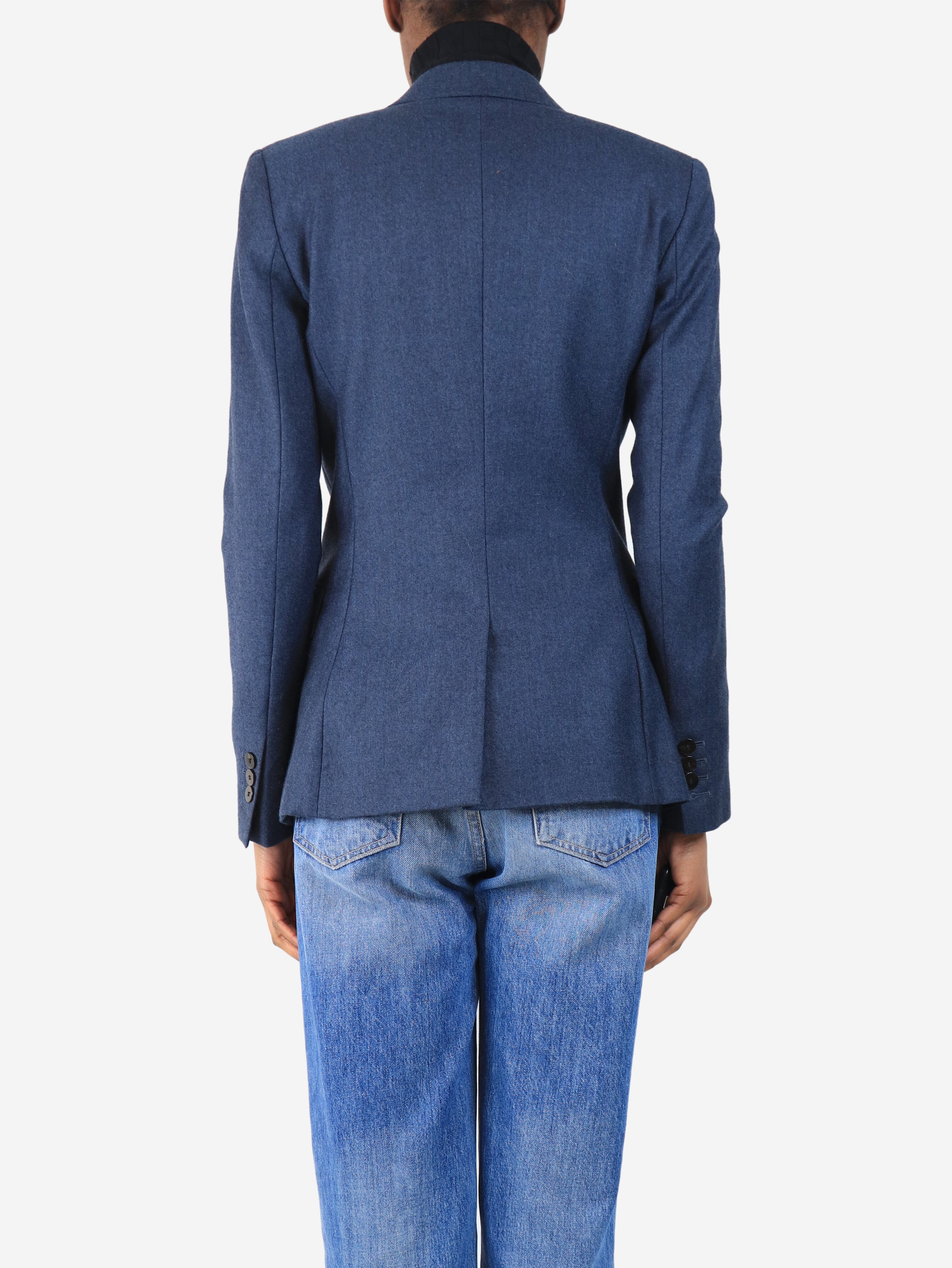 Navy wool blazer - size UK 4 - Image 2