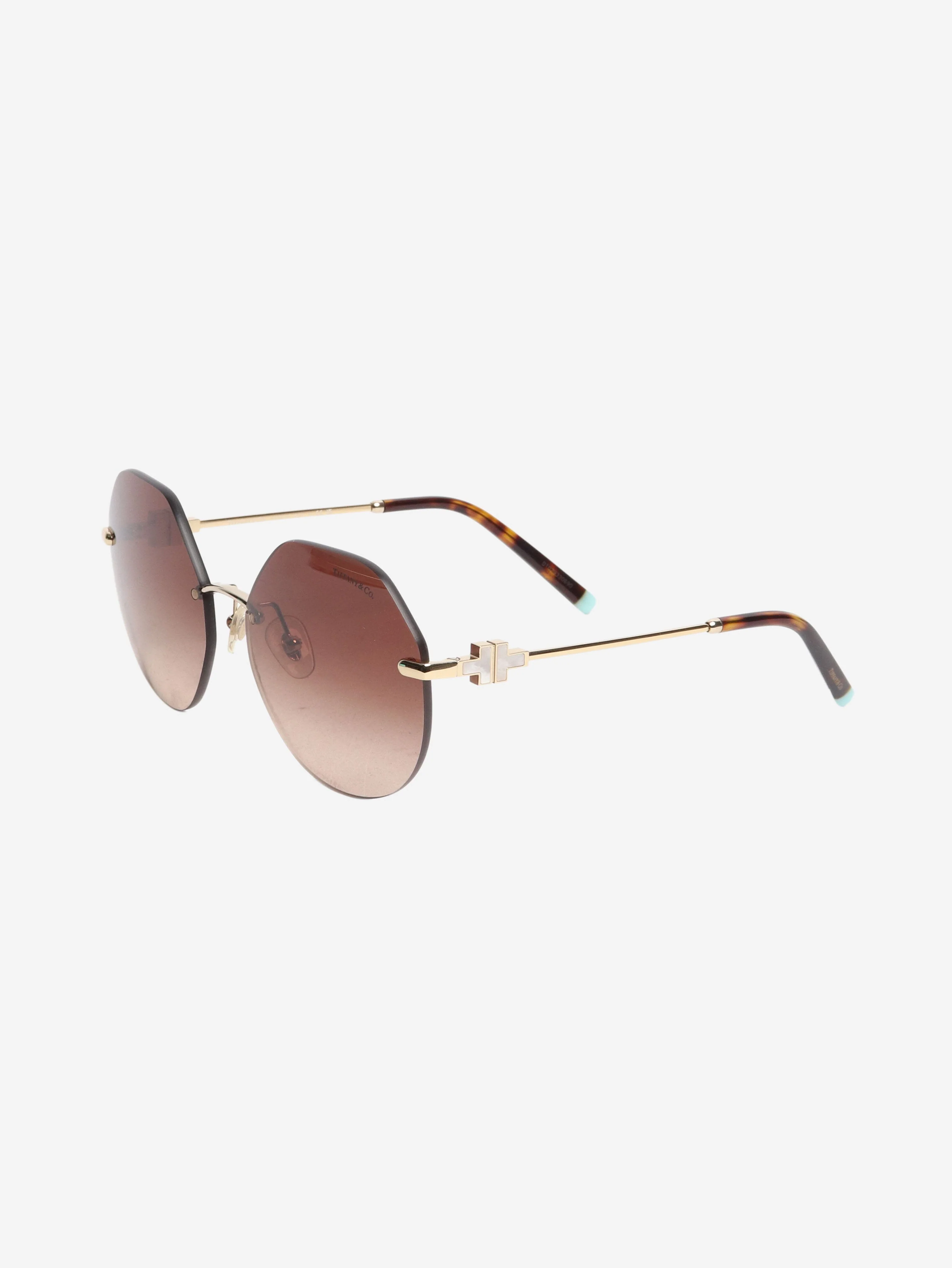 Gold rimless gradient sunglasses - Image 2