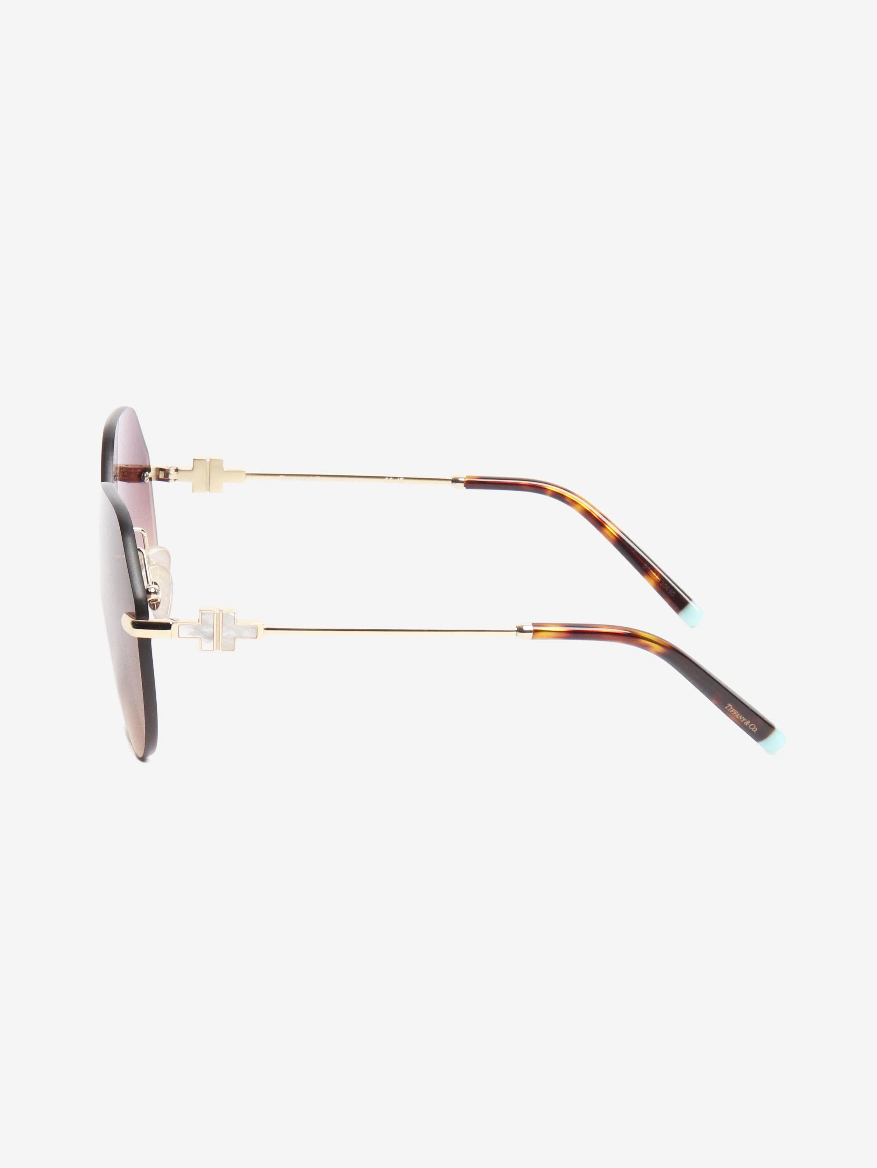 Gold rimless gradient sunglasses - Image 3