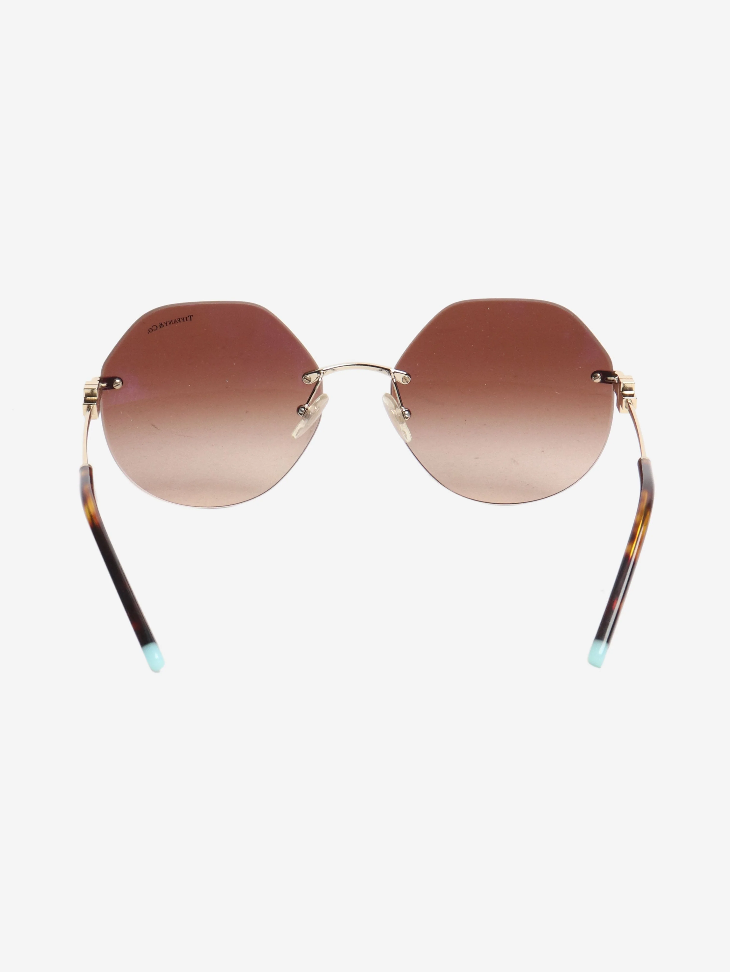 Gold rimless gradient sunglasses - Image 4