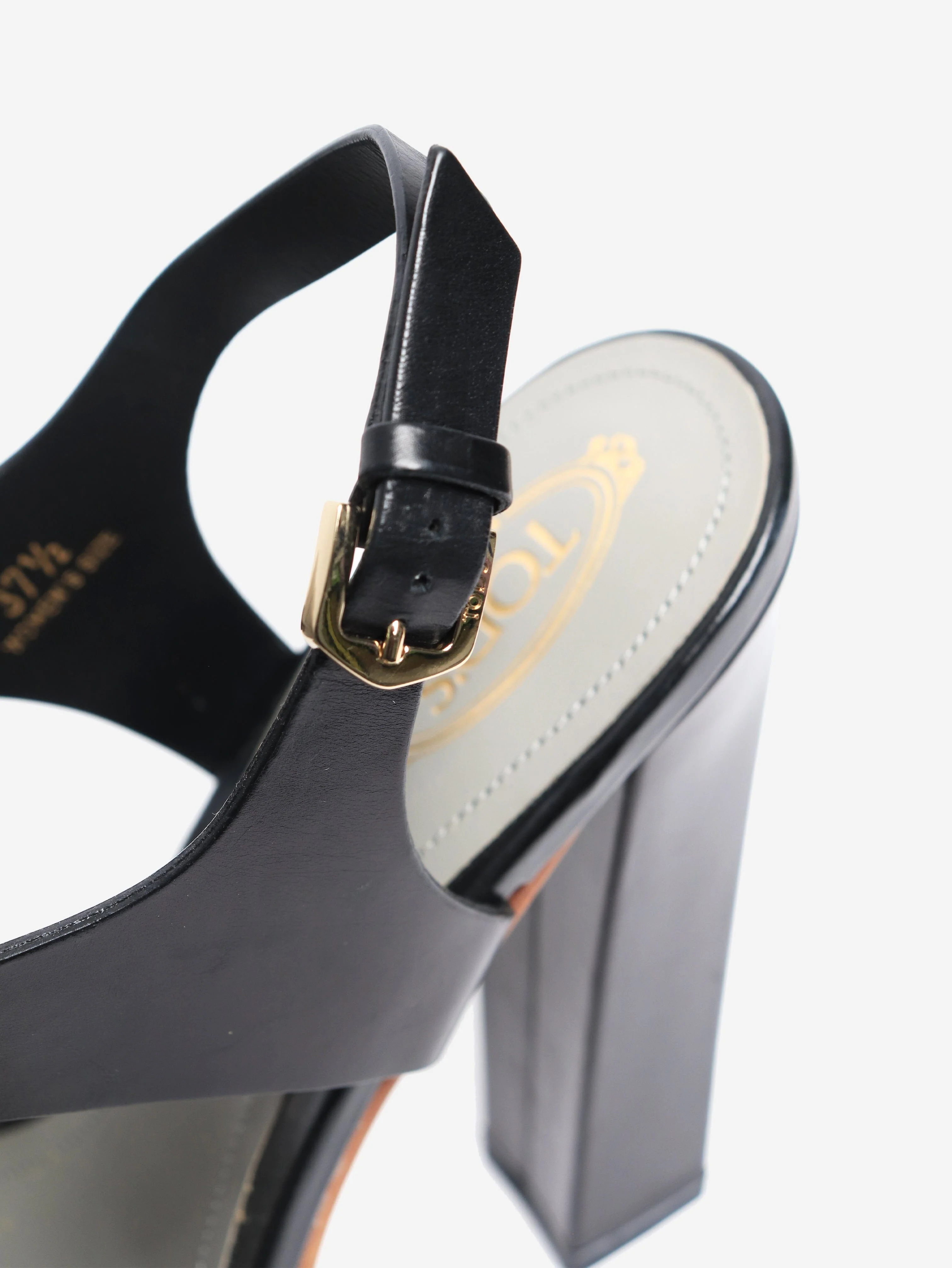 Grey and black leather fringe detail sandals - size EU 37.5 (UK 4.5) - Image 5