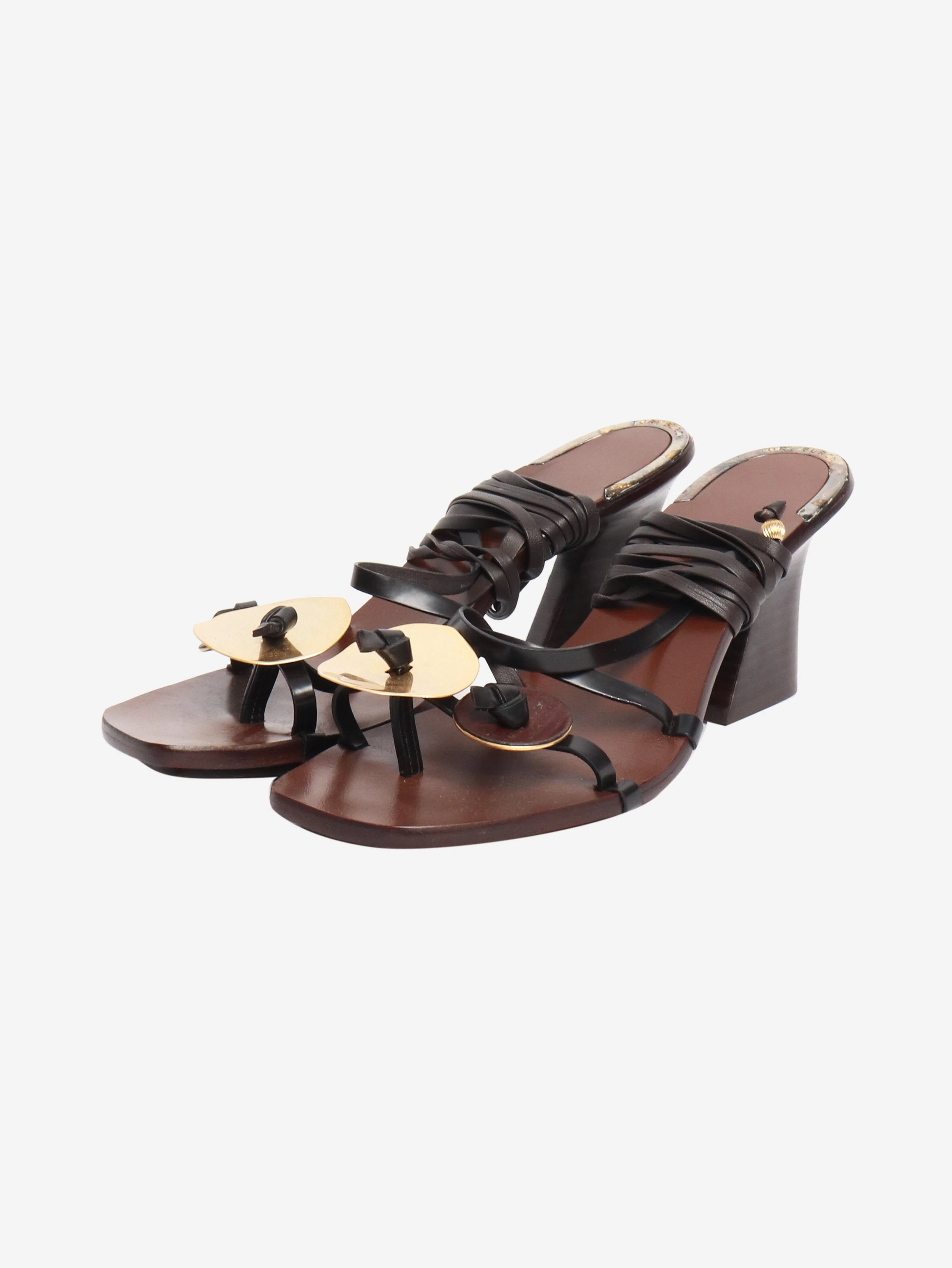 Brown Patos heeled sandals - size EU 38.5 - Image 2