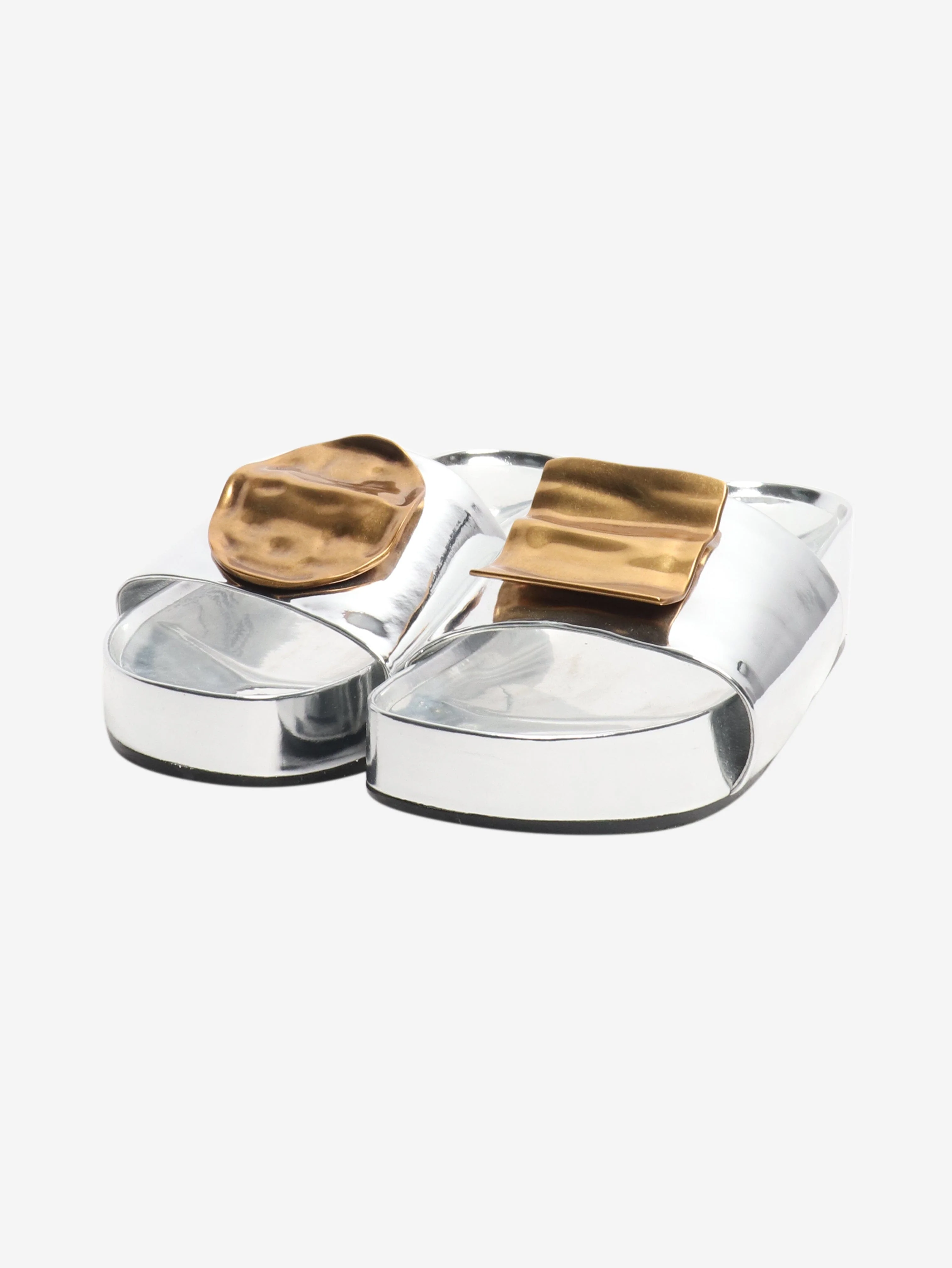 Silver Patos mismatched platform slides - size EU 39 - Image 2