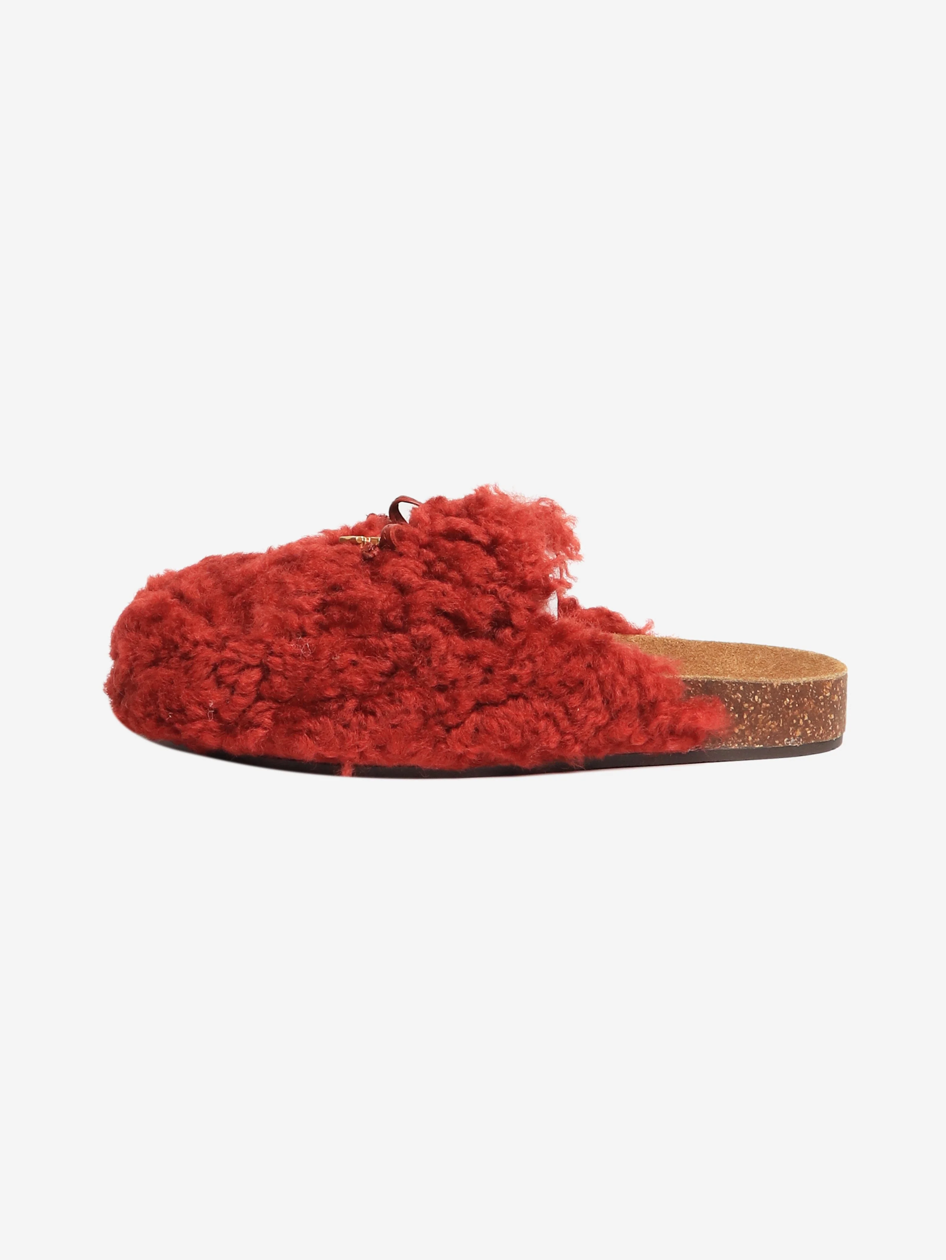 Tory Burch Smoked paprika shearling mules - size EU 36.5