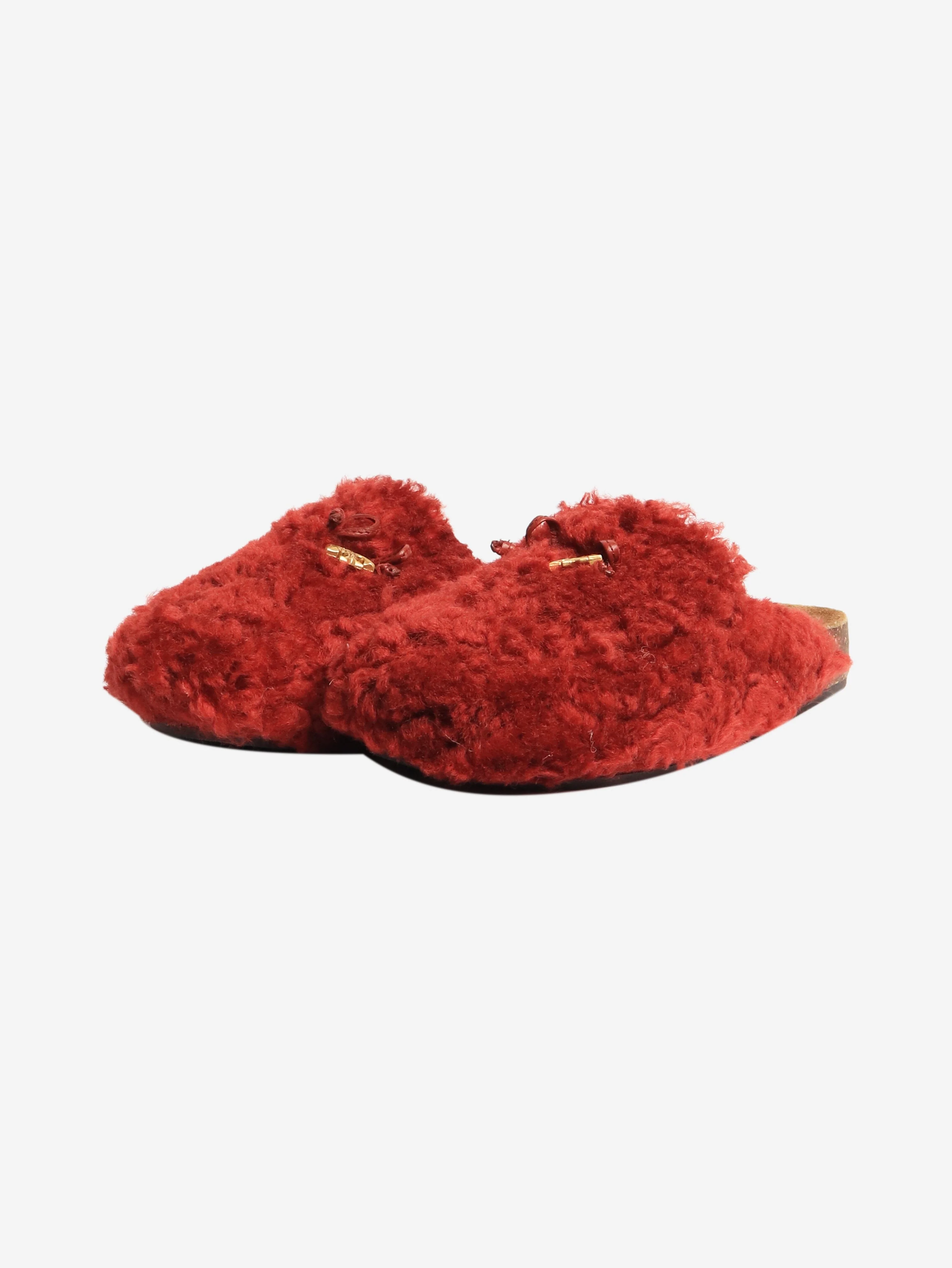 Tory Burch Smoked paprika shearling mules - size EU 36.5 - Image 2