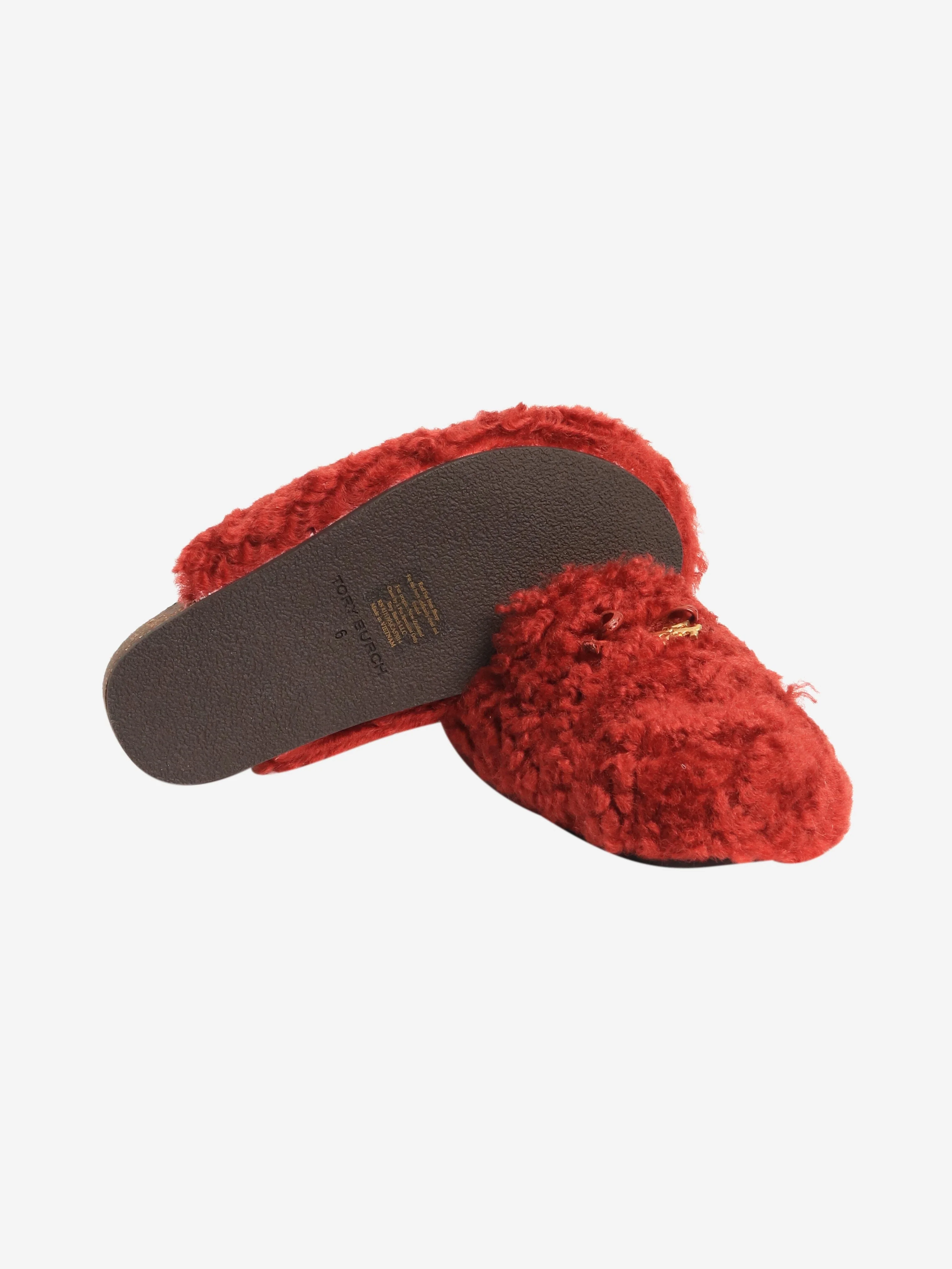 Tory Burch Smoked paprika shearling mules - size EU 36.5 - Image 7