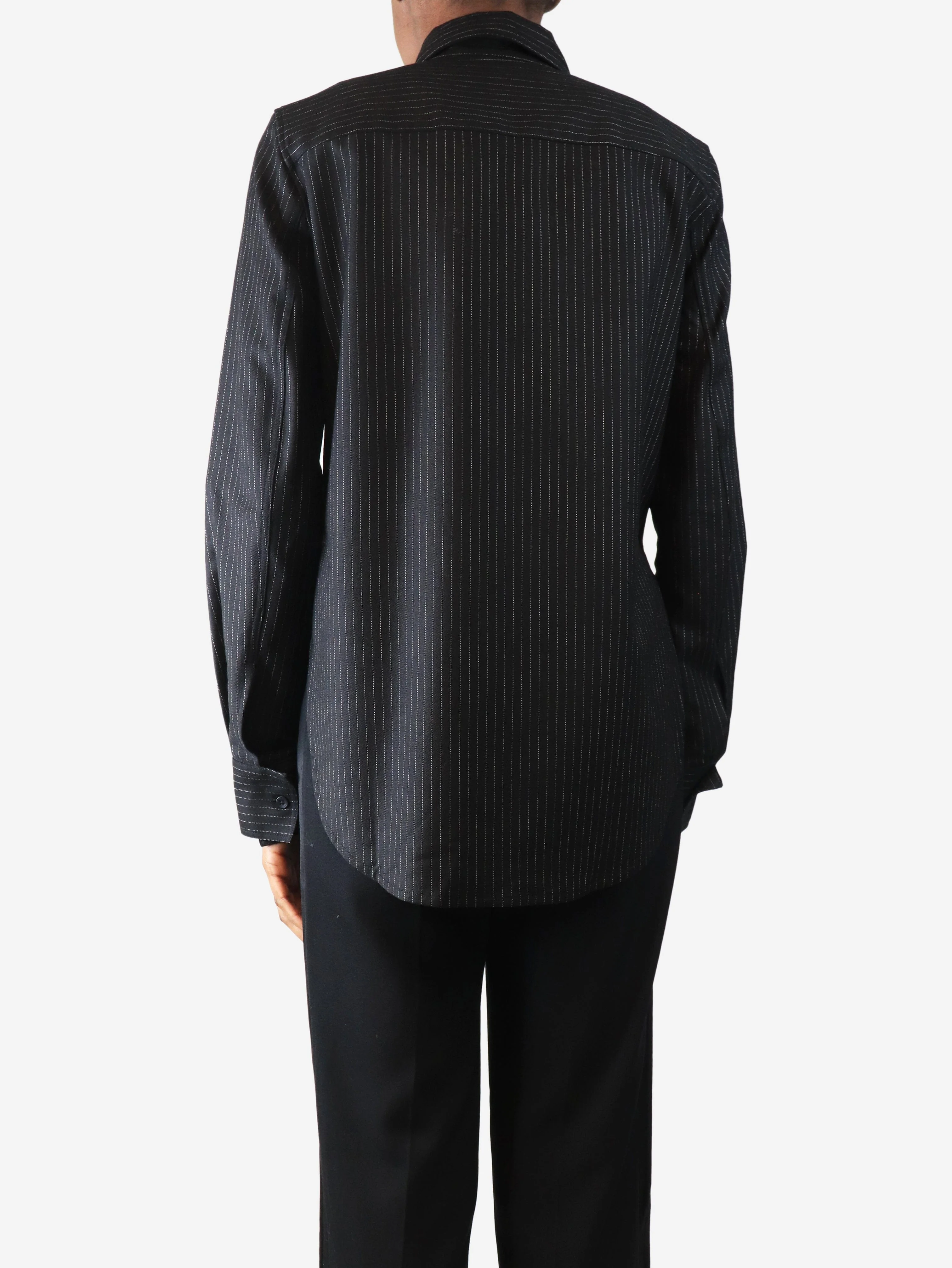 Black pinstripe shirt - size UK 6 - Image 2