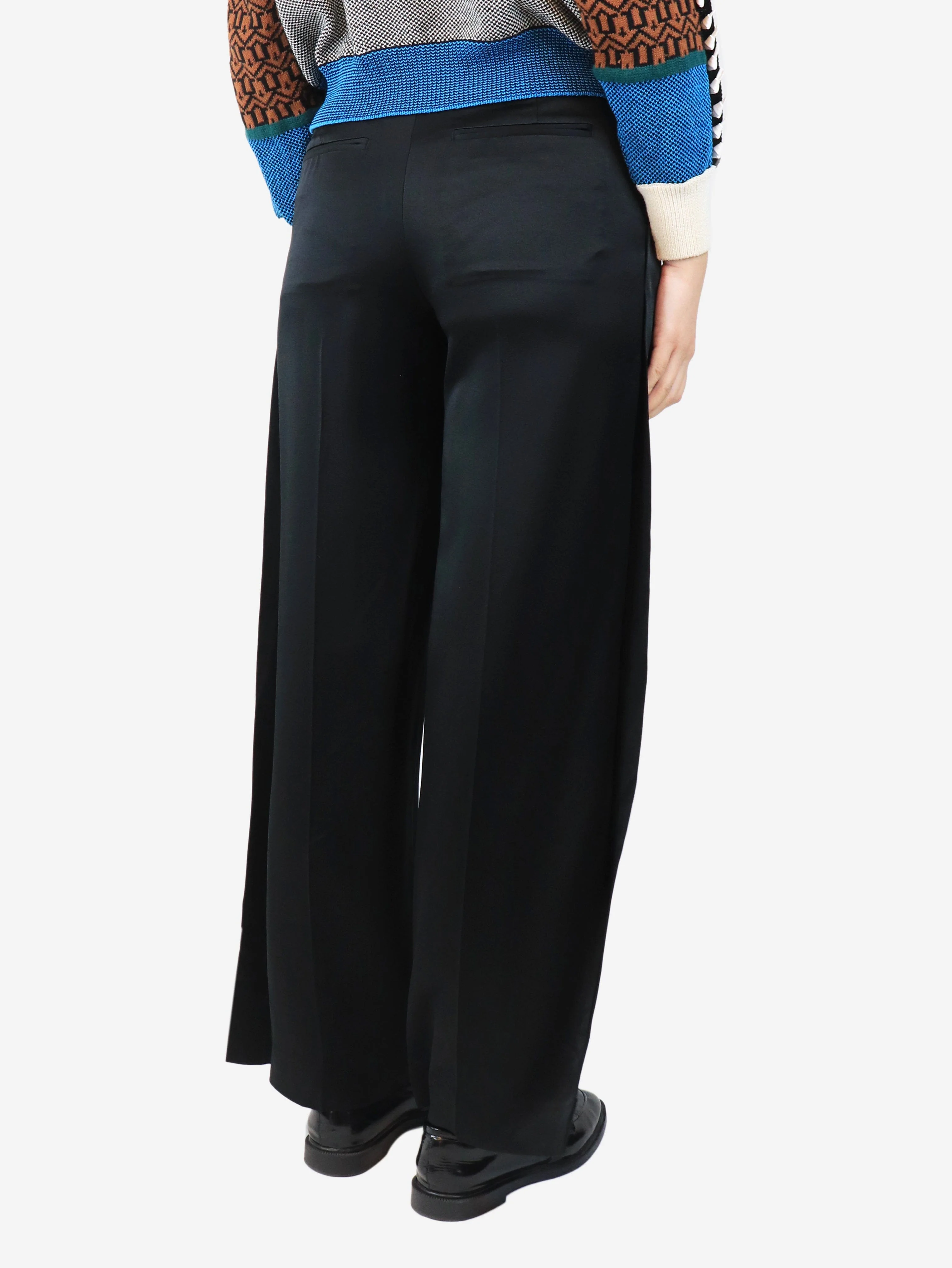 Black satin trousers - size UK 8 - Image 3