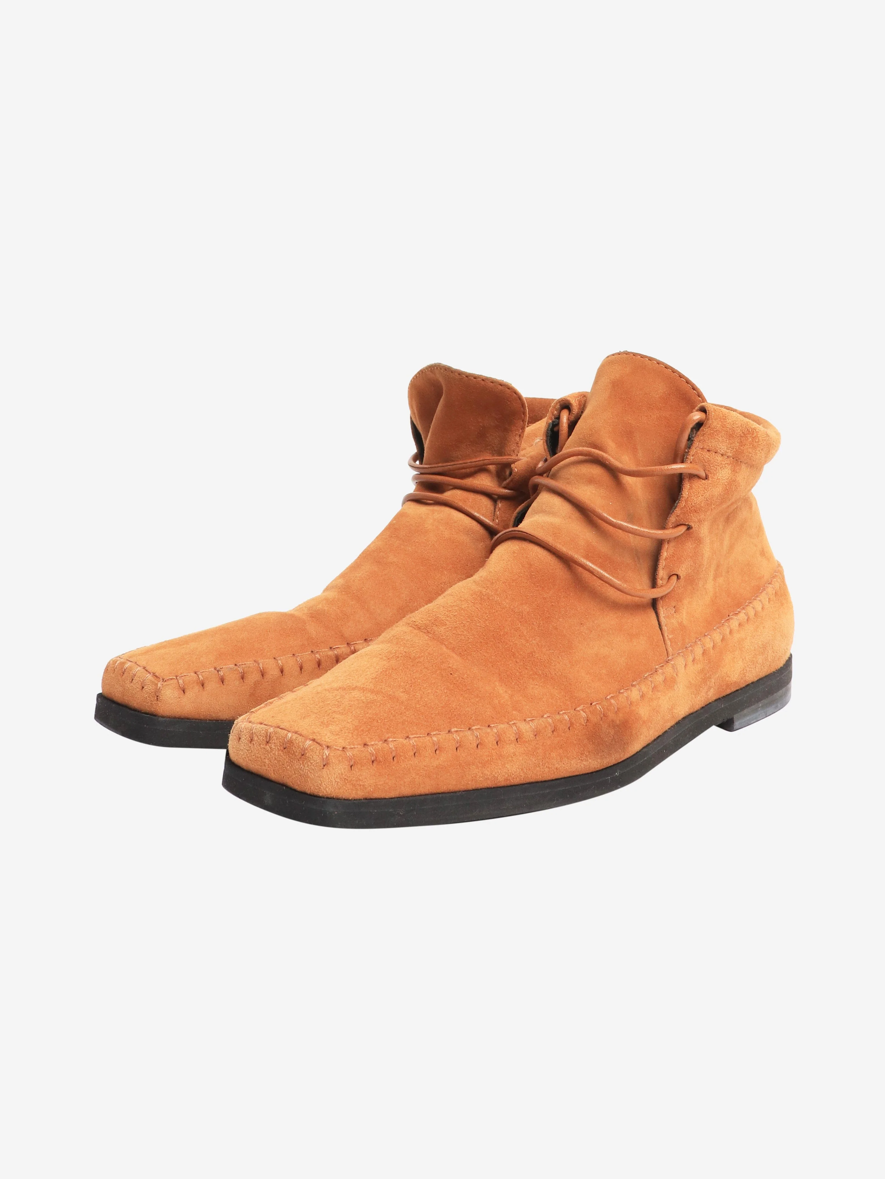 Tan suede ankle boots - size EU 38 - Image 2