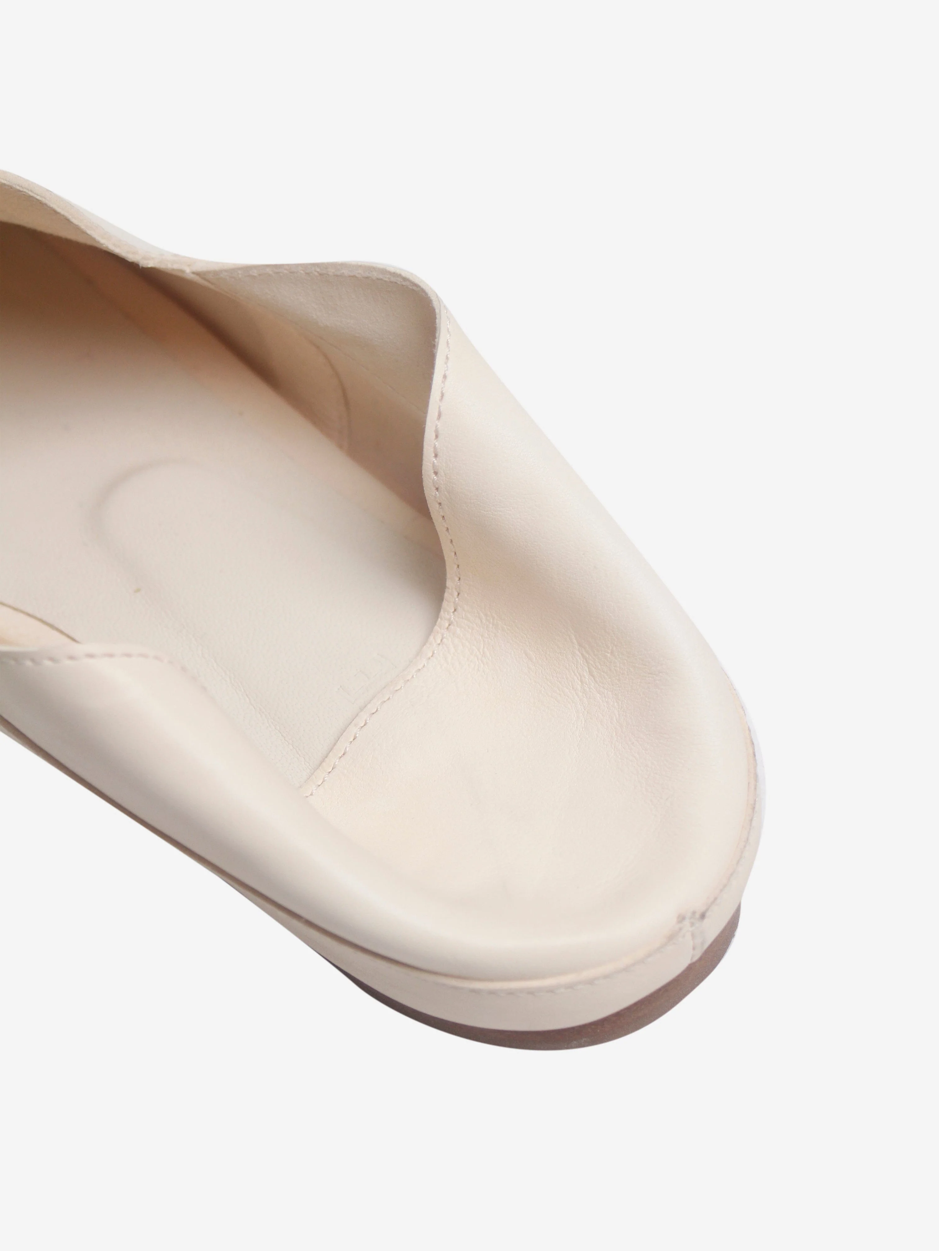 Cream Pascale leather slippers - size EU 38 - Image 4