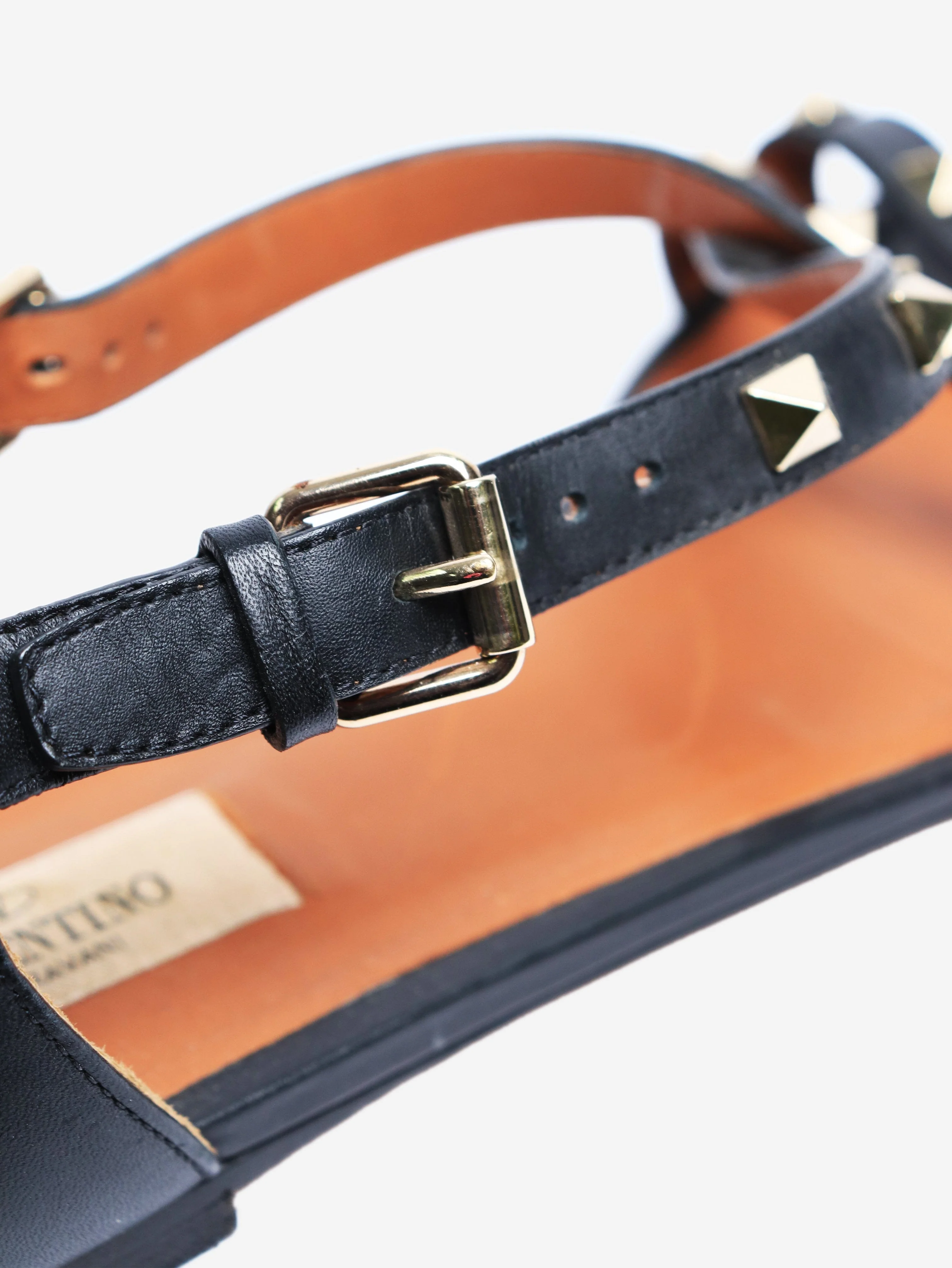 Black Rockstud leather flat sandals - size EU 41 - Image 4