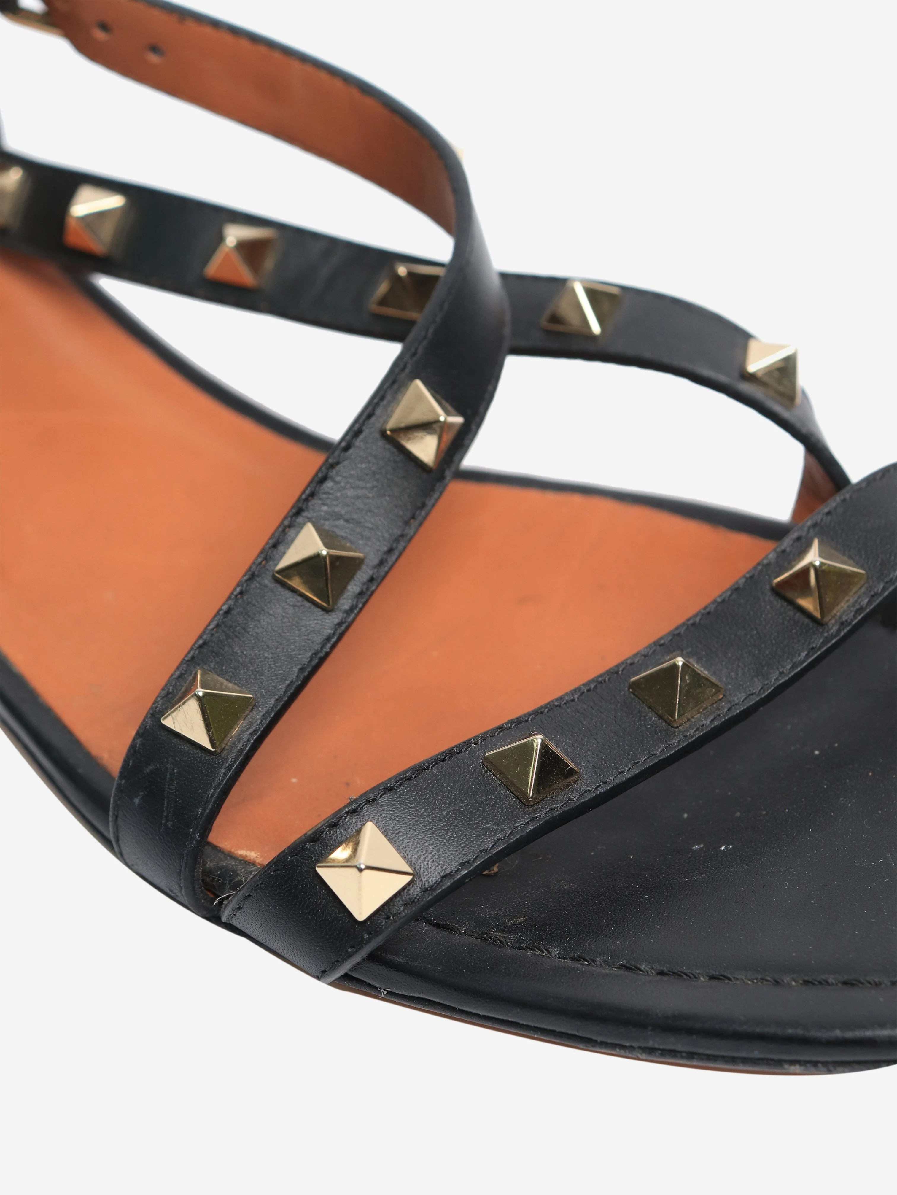 Black Rockstud leather flat sandals - size EU 41 - Image 5