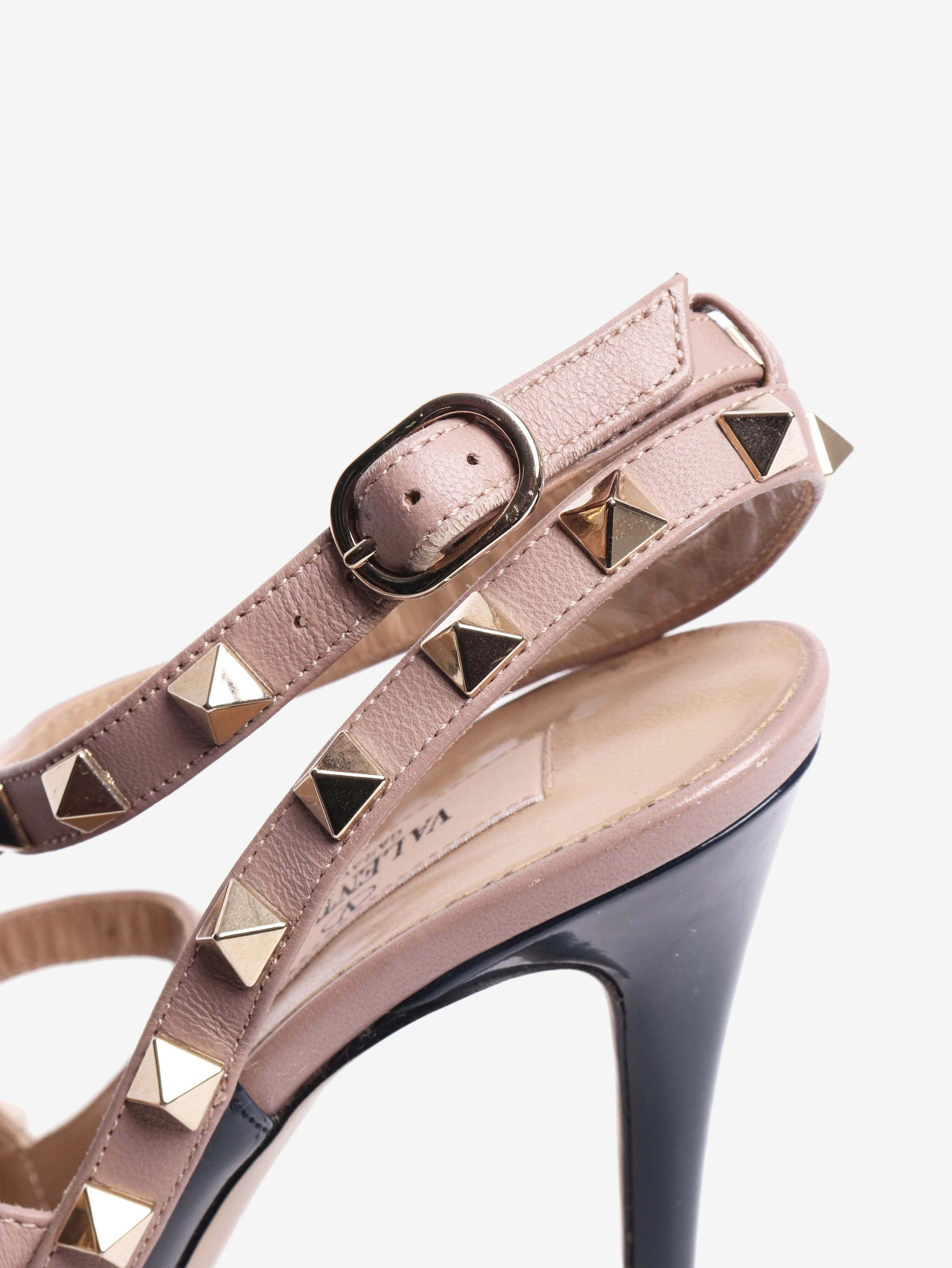 Navy and pink patent Rockstud pumps - size EU 38 - Image 4