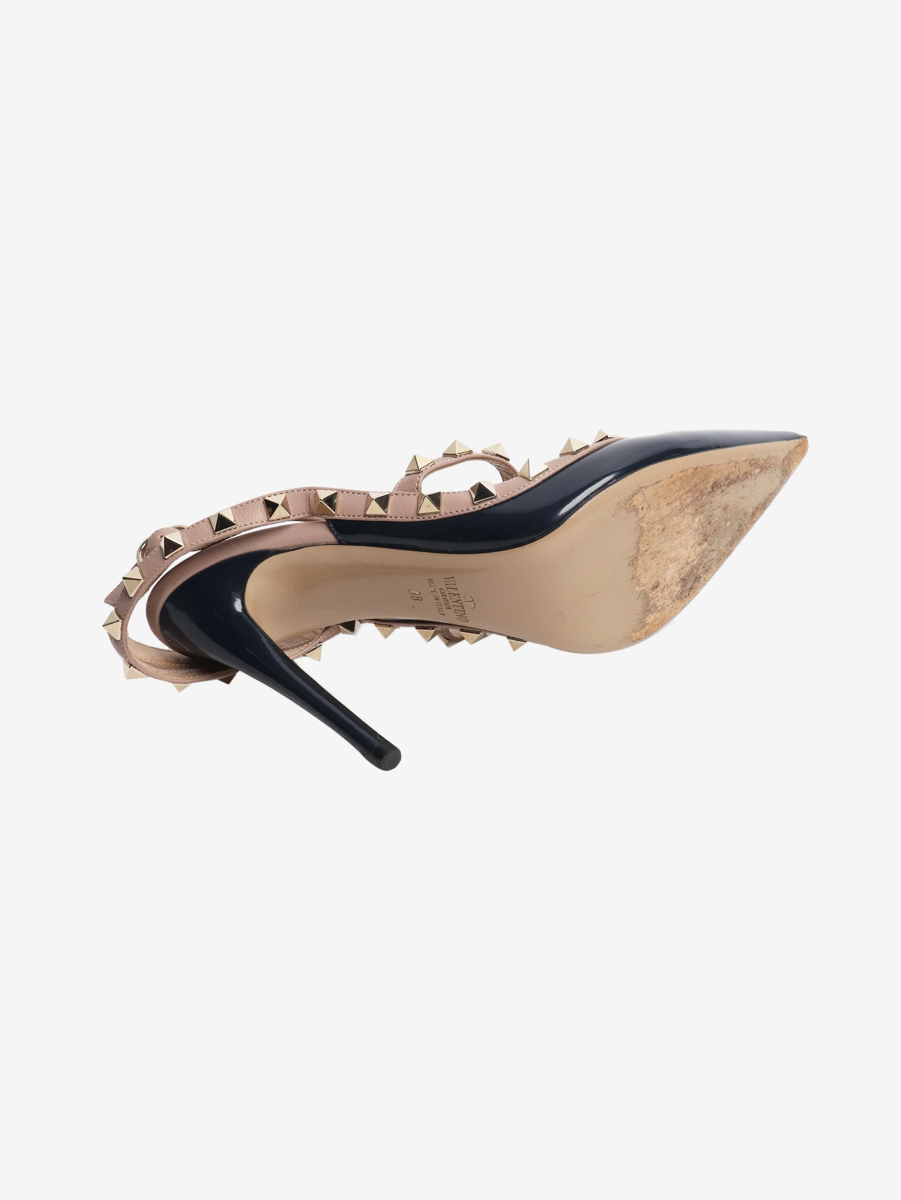 Navy and pink patent Rockstud pumps - size EU 38 - Image 5