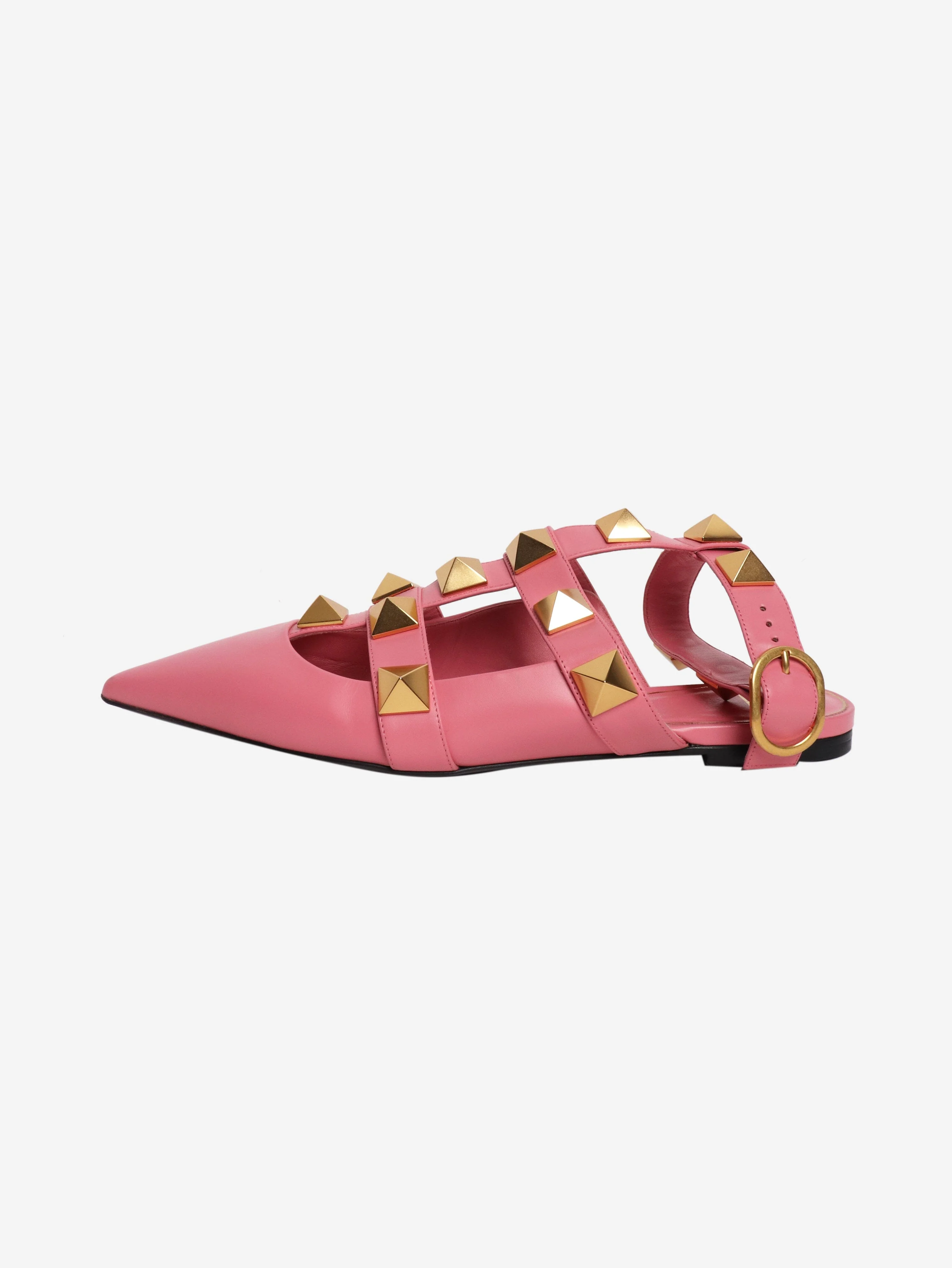 Pink rockstud flat sandals - size EU 41 (UK 8)