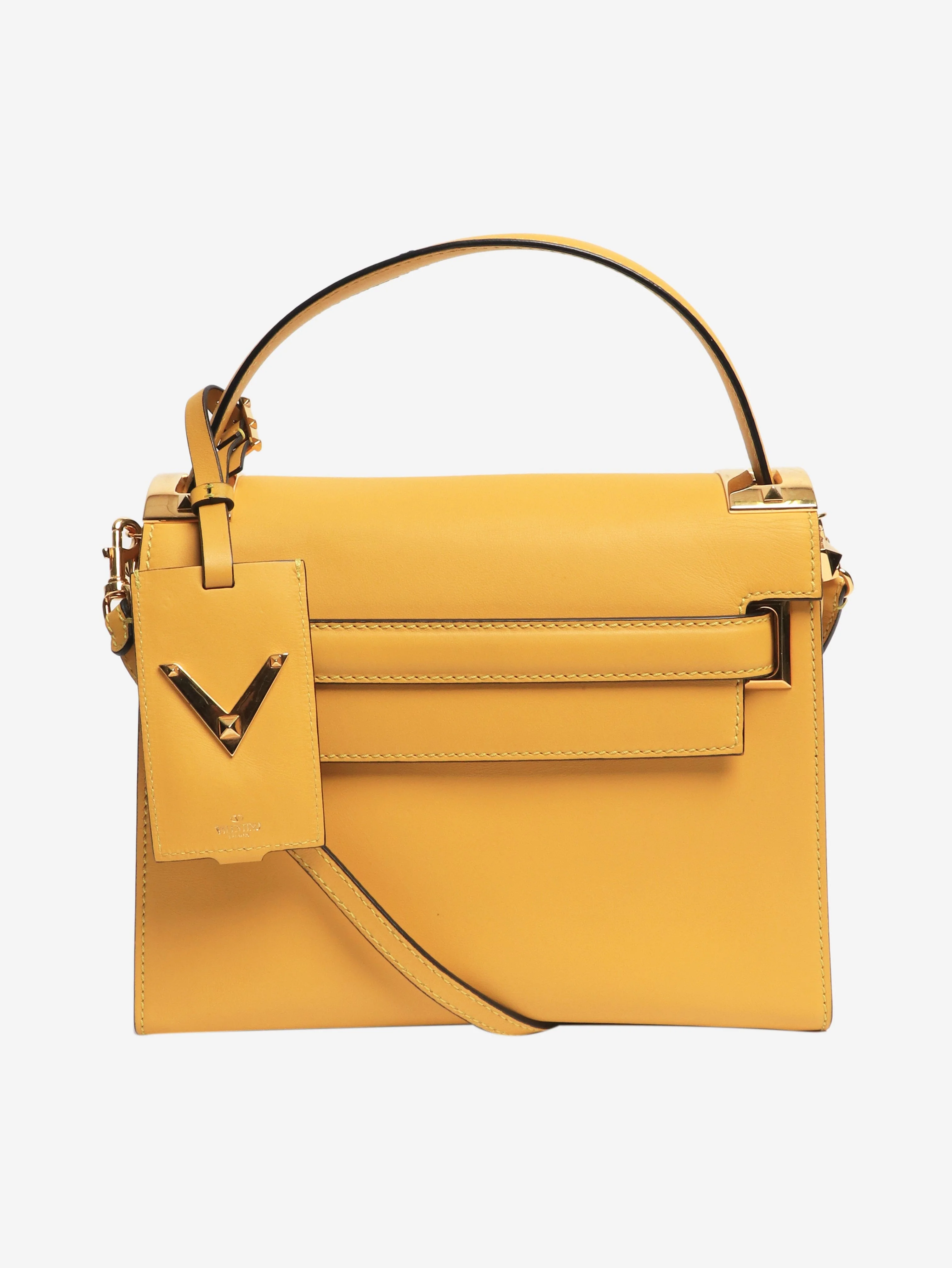 Yellow My Rockstud leather shoulder bag