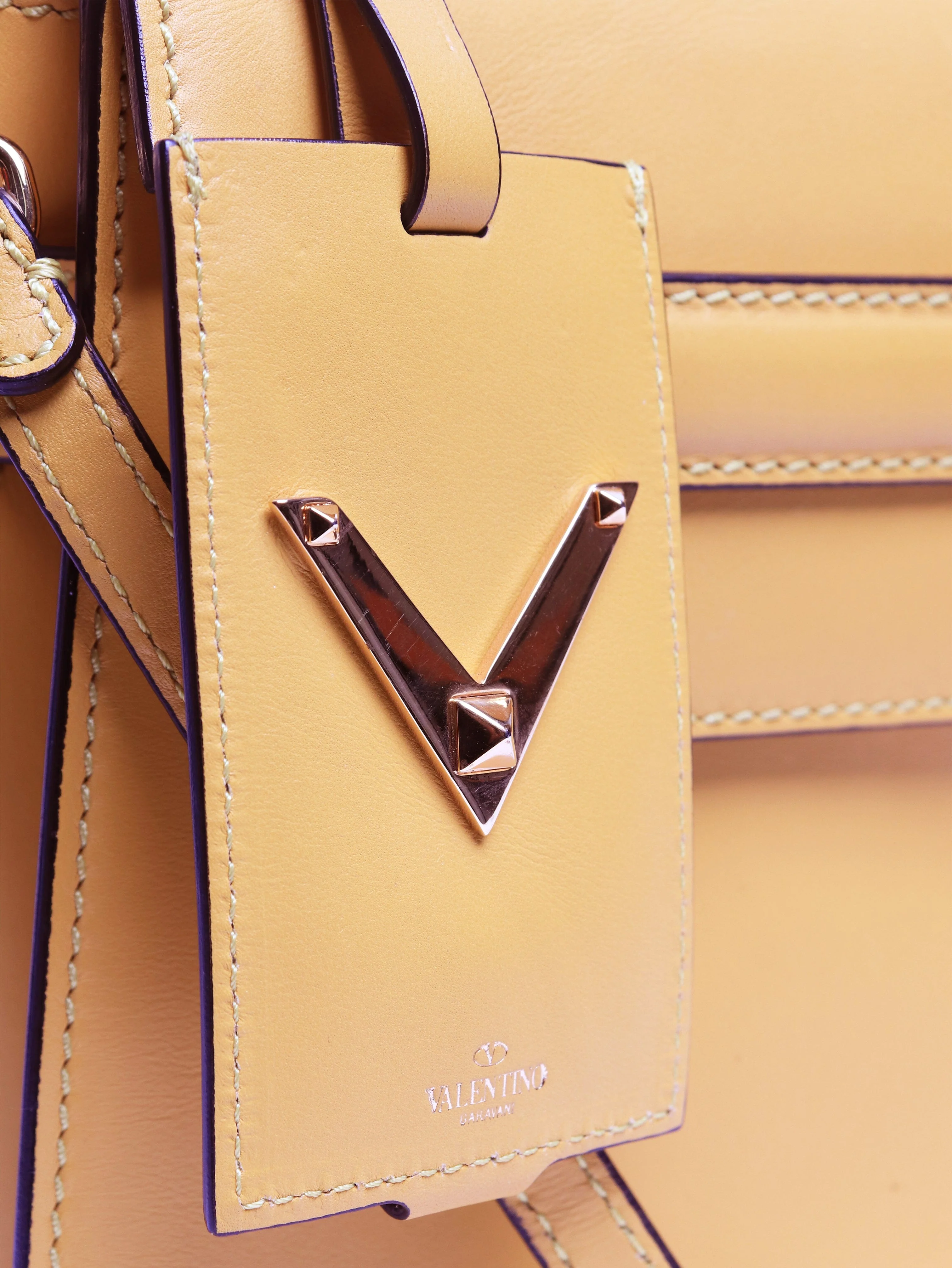 Yellow My Rockstud leather shoulder bag - Image 4