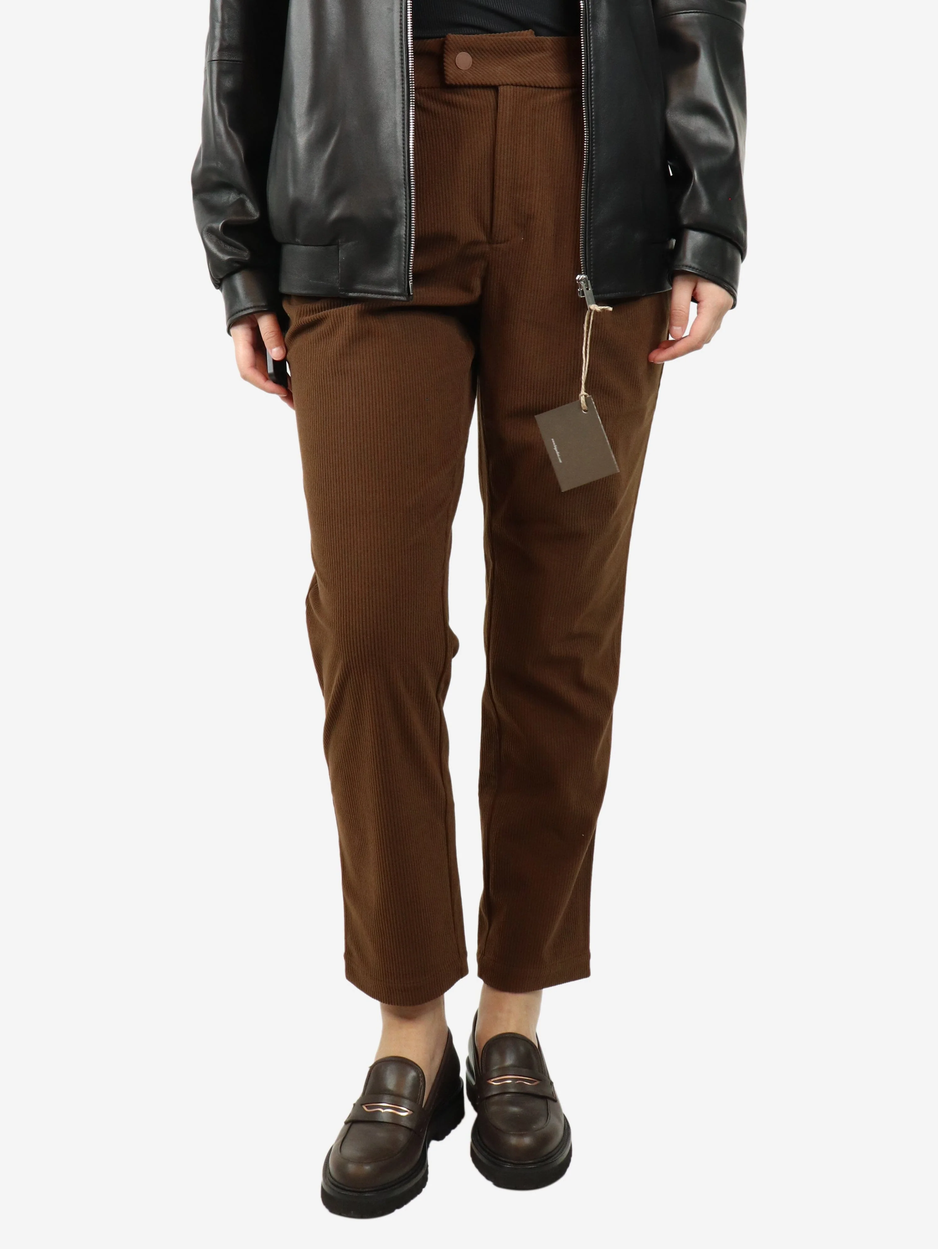 Brown corduroy tapered trousers - size S