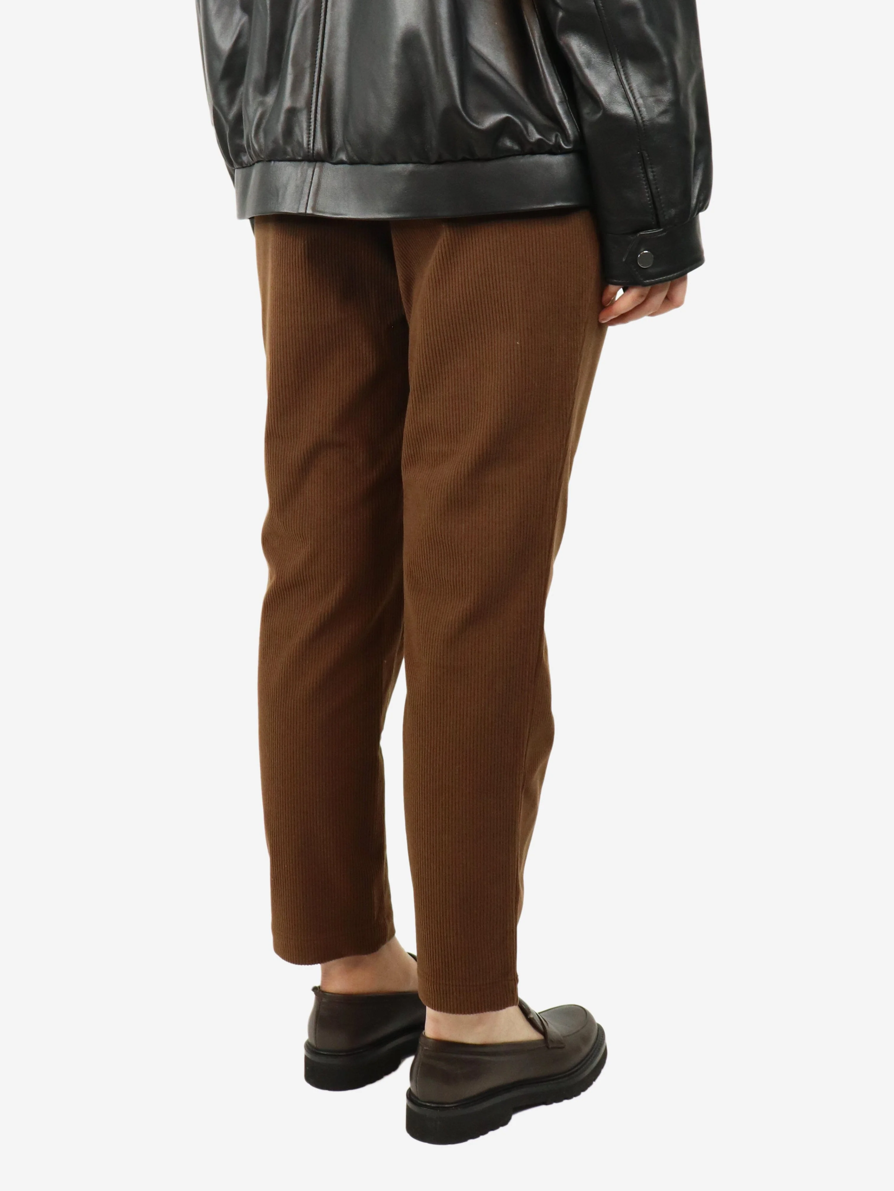 Brown corduroy tapered trousers - size S - Image 3