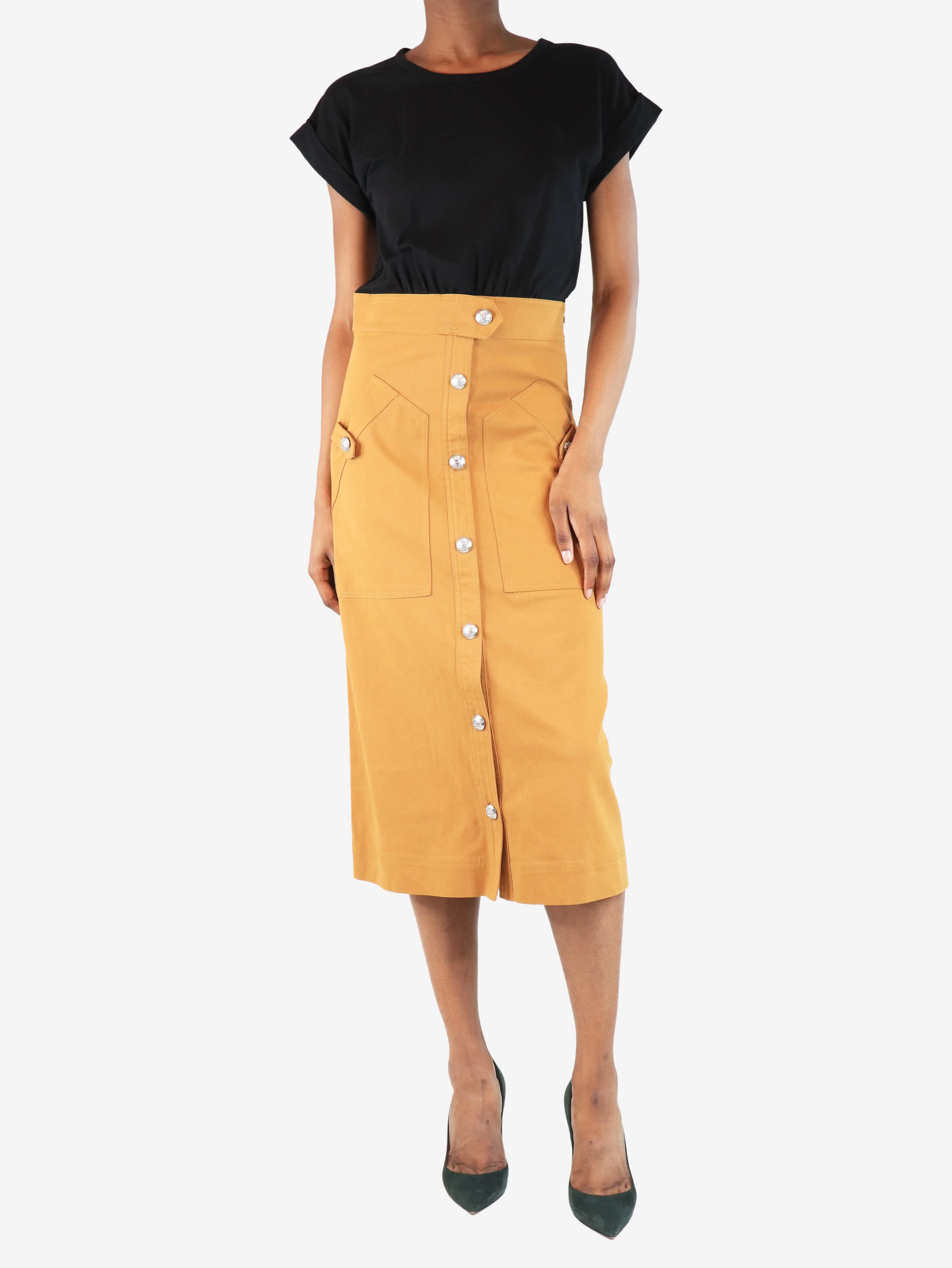 Black and brown Larsen midi dress - size XS - Image 3