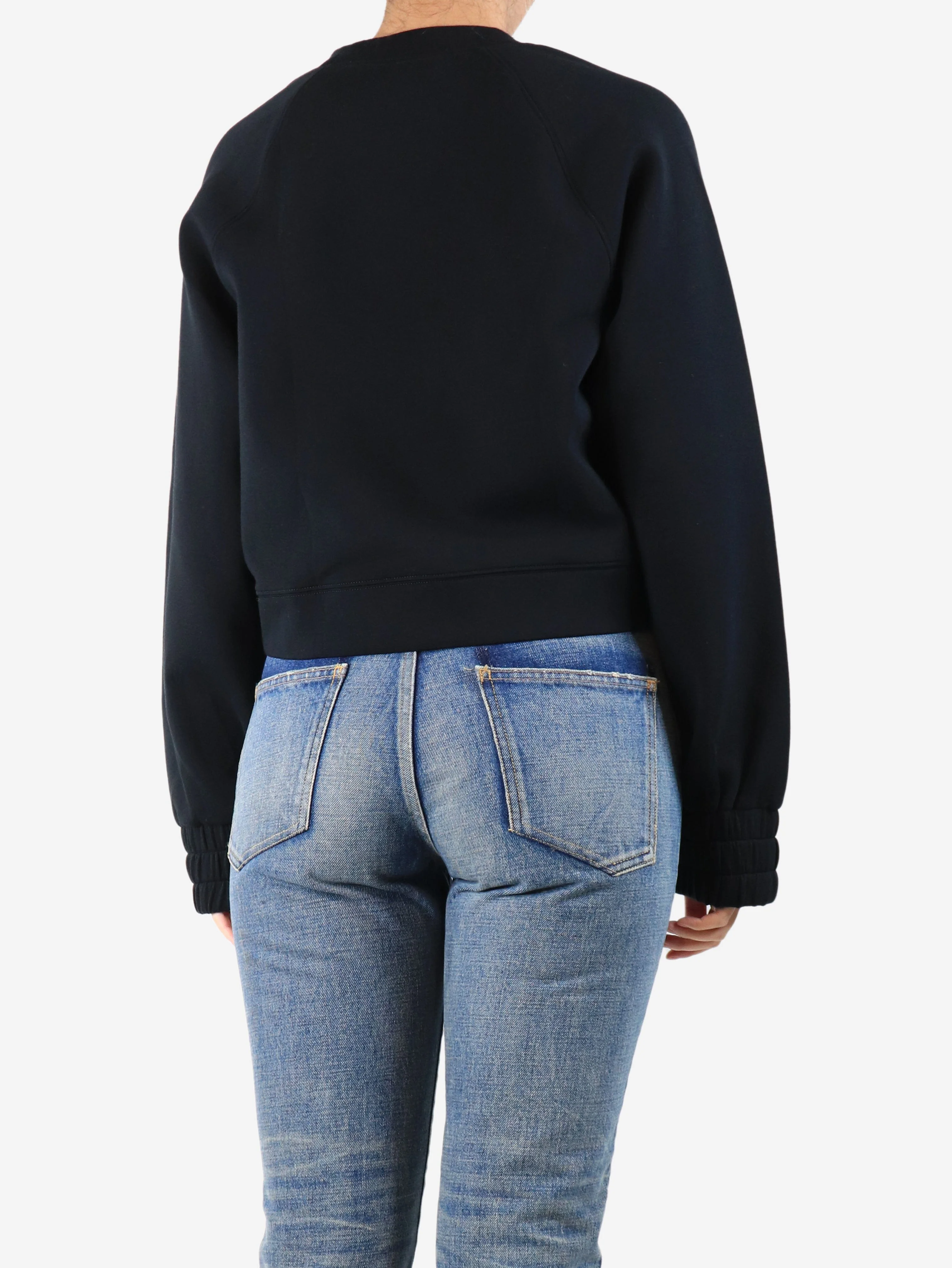 Black cropped scuba sweatshirt - size L - Image 2