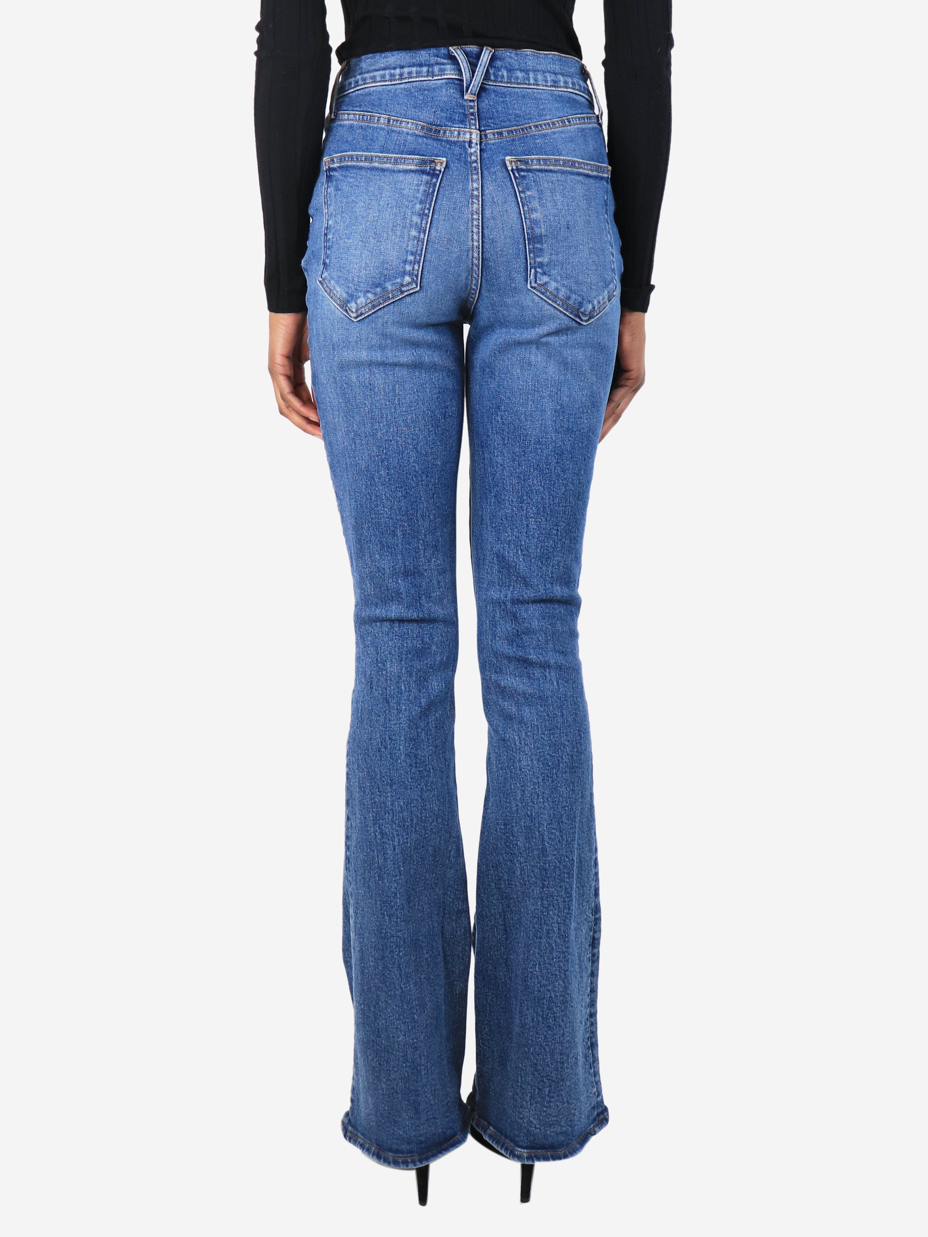 Blue high-rise skinny flare jeans - size UK 8 - Image 3