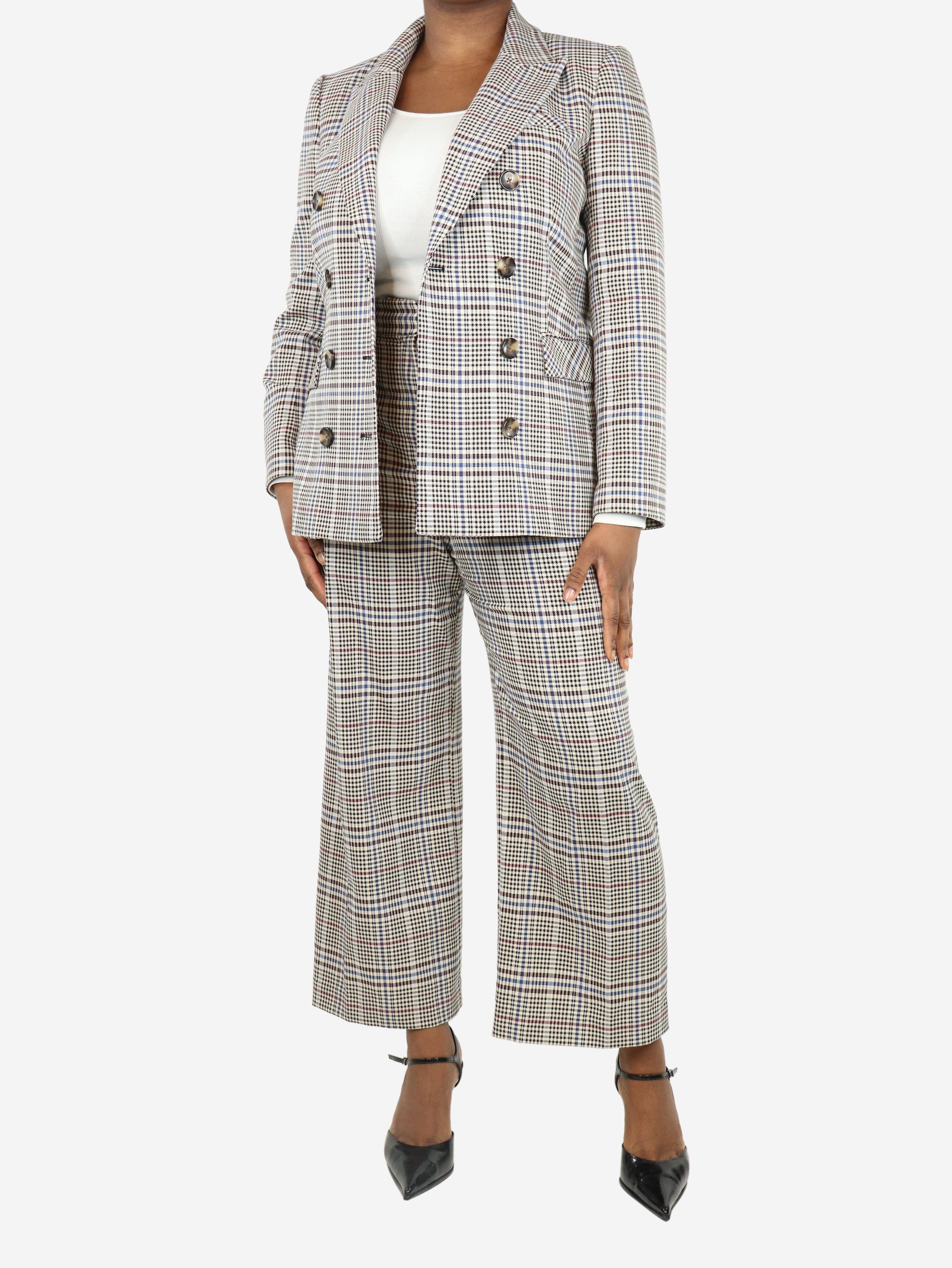 Multicolour checkered two-piece suit set - size UK 16 - Image 3