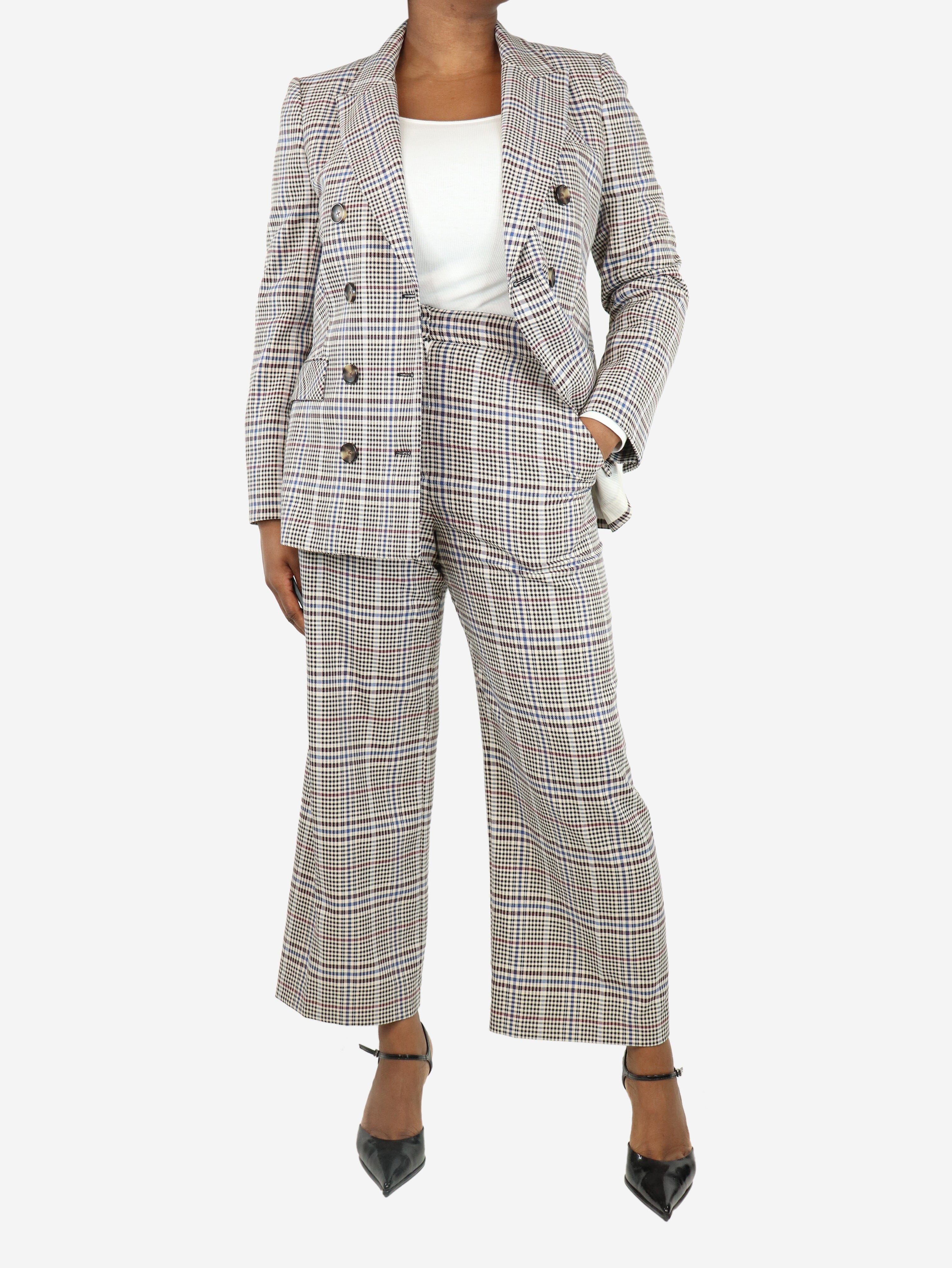 Multicolour checkered two-piece suit set - size UK 16 - Image 4