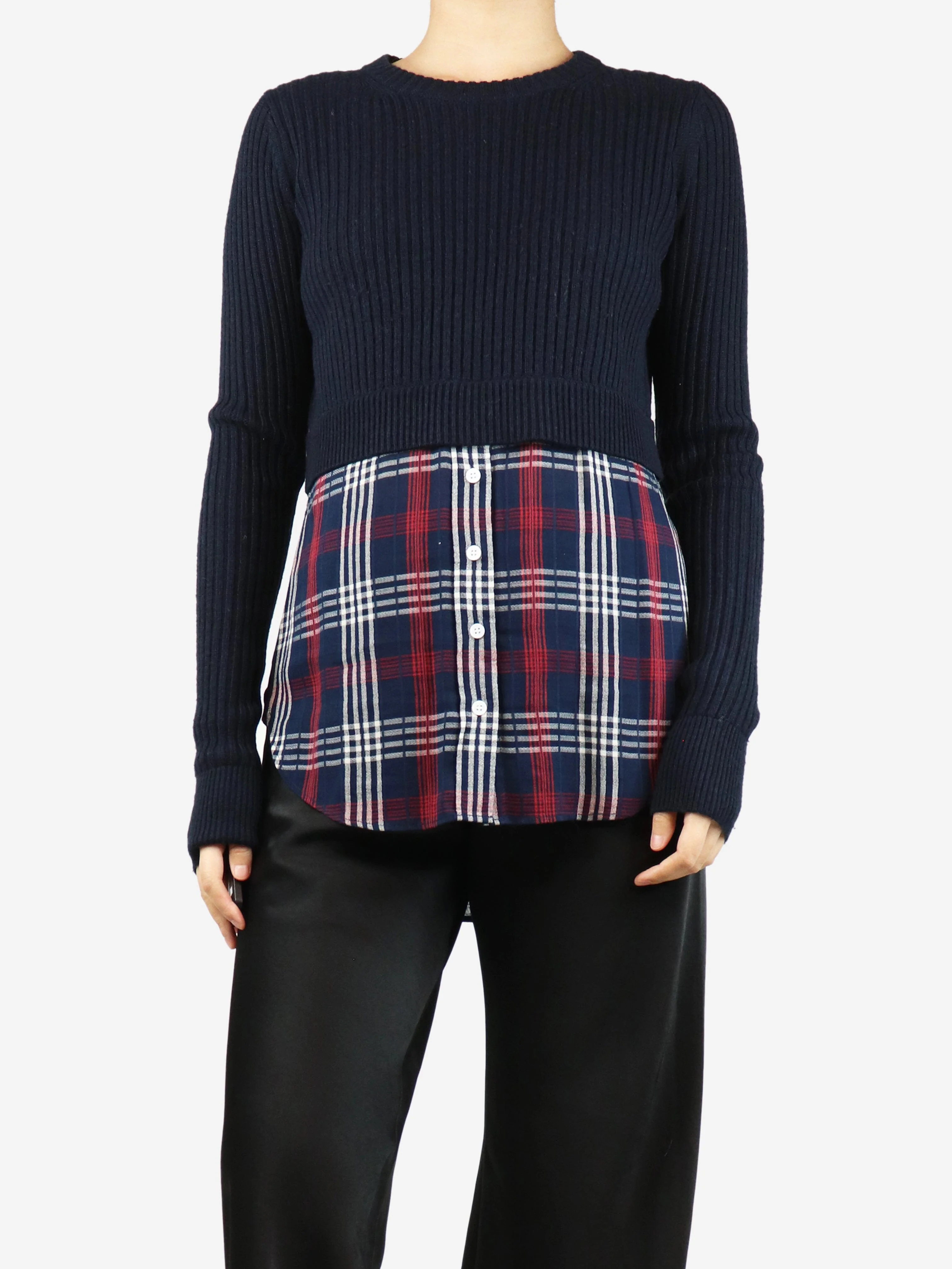 Navy blue jumper shirt - size M - Image 3